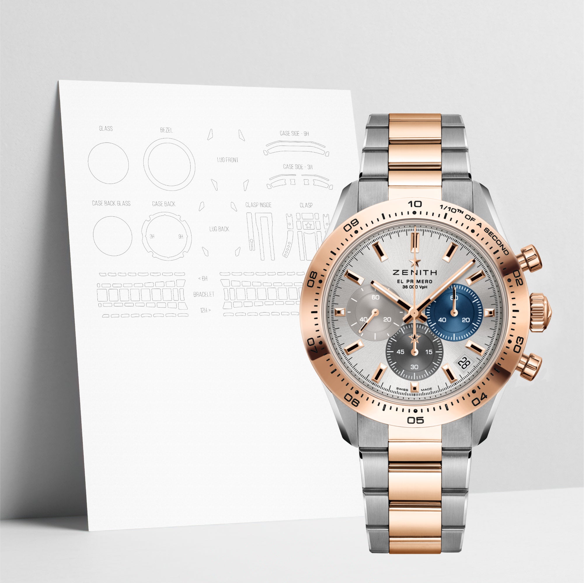 WATCHSHELL ZENITH CHRONOMASTER 51.3100.3600/69.M3100 41MM PROTECTIVE FILM
