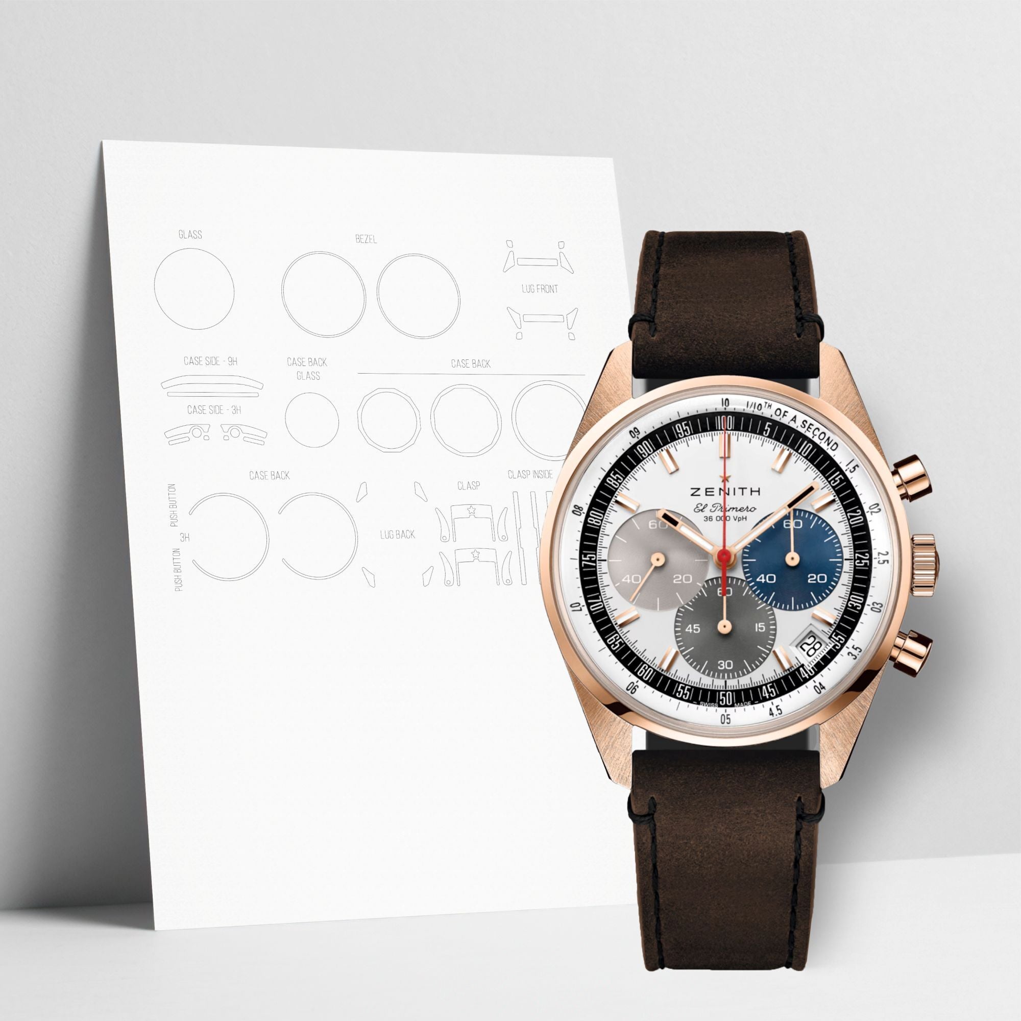 WATCHSHELL ZENITH CHRONOMASTER 18.3200.3600/69.C901 38MM PROTECTIVE FILM