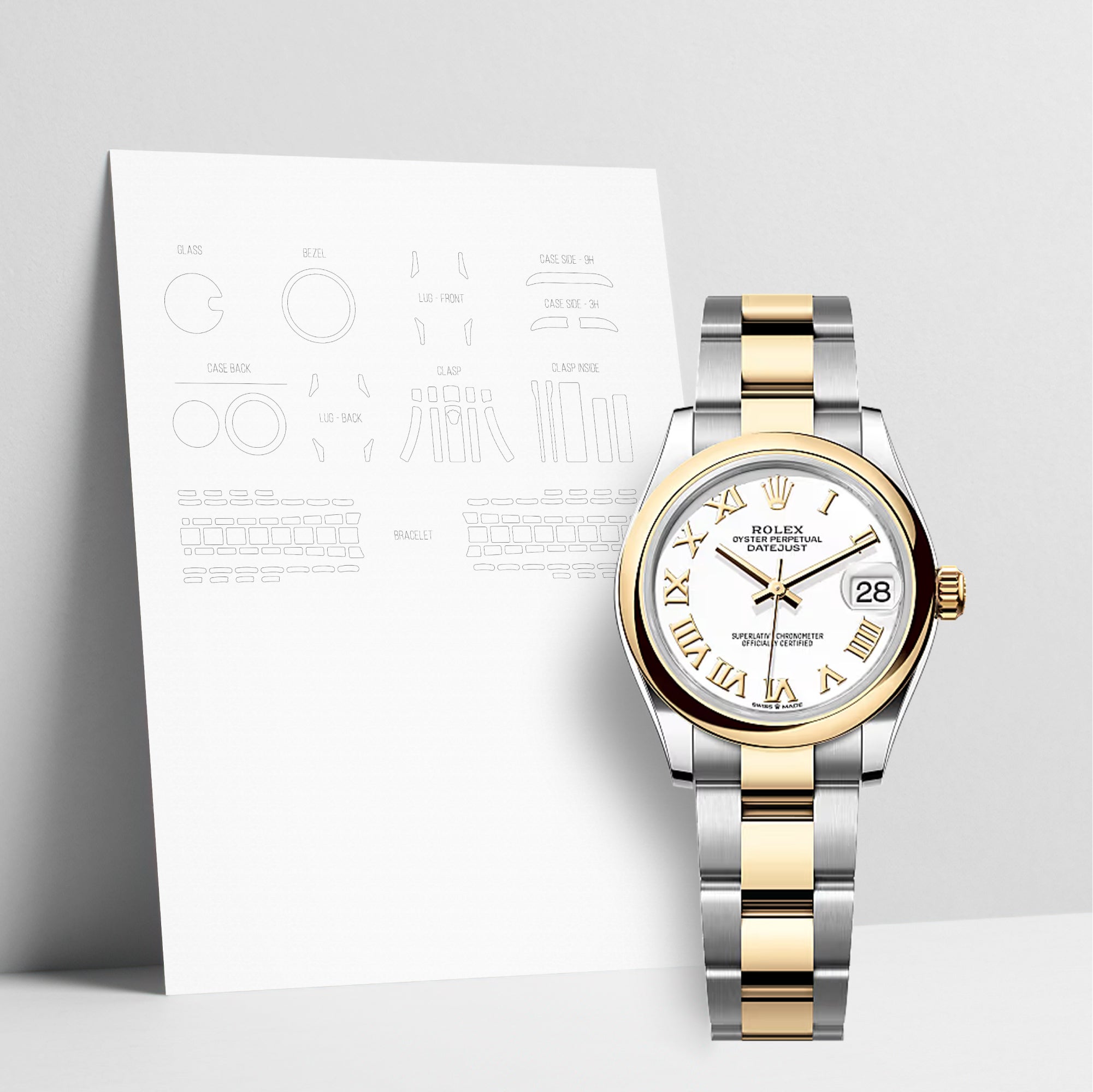 WATCHSHELL ROLEX DATEJUST 278243 31MM OYSTER PROTECTIVE FILM