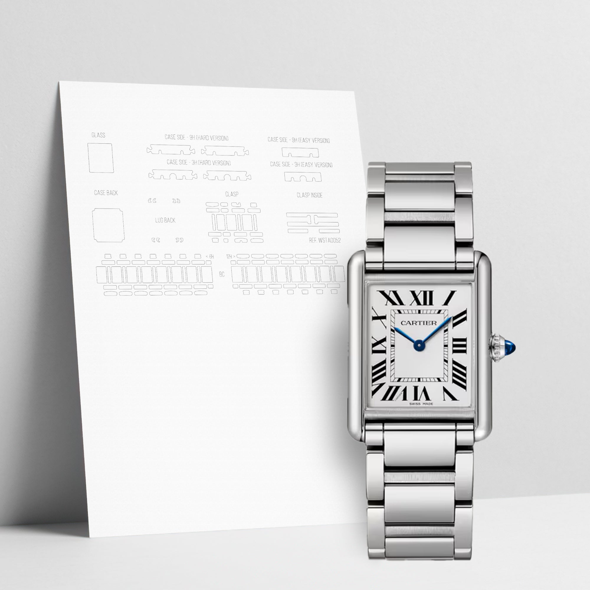 WATCHSHELL CARTIER TANK WSTA0092 LARGE PROTECTIVE FILM