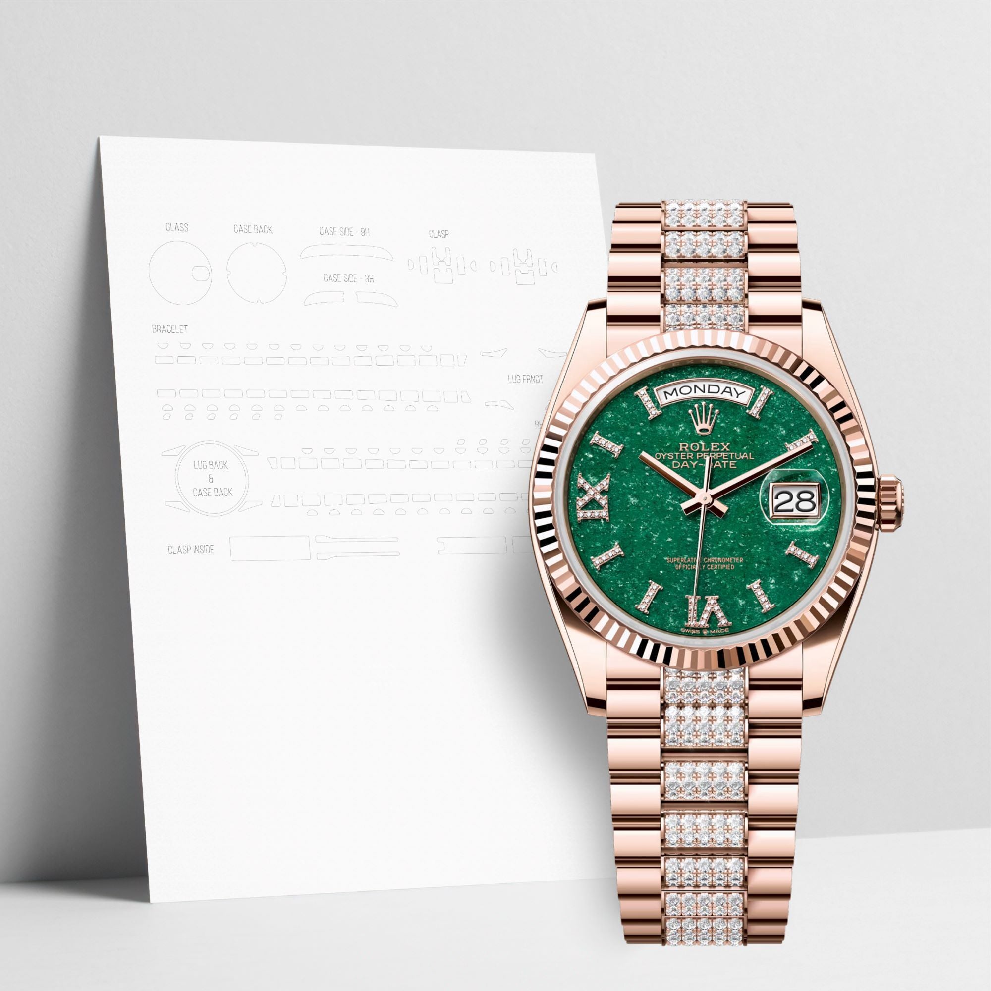 WATCHSHELL ROLEX DAY-DATE 128235 36MM PRESIDENT PROTECTIVE FILM