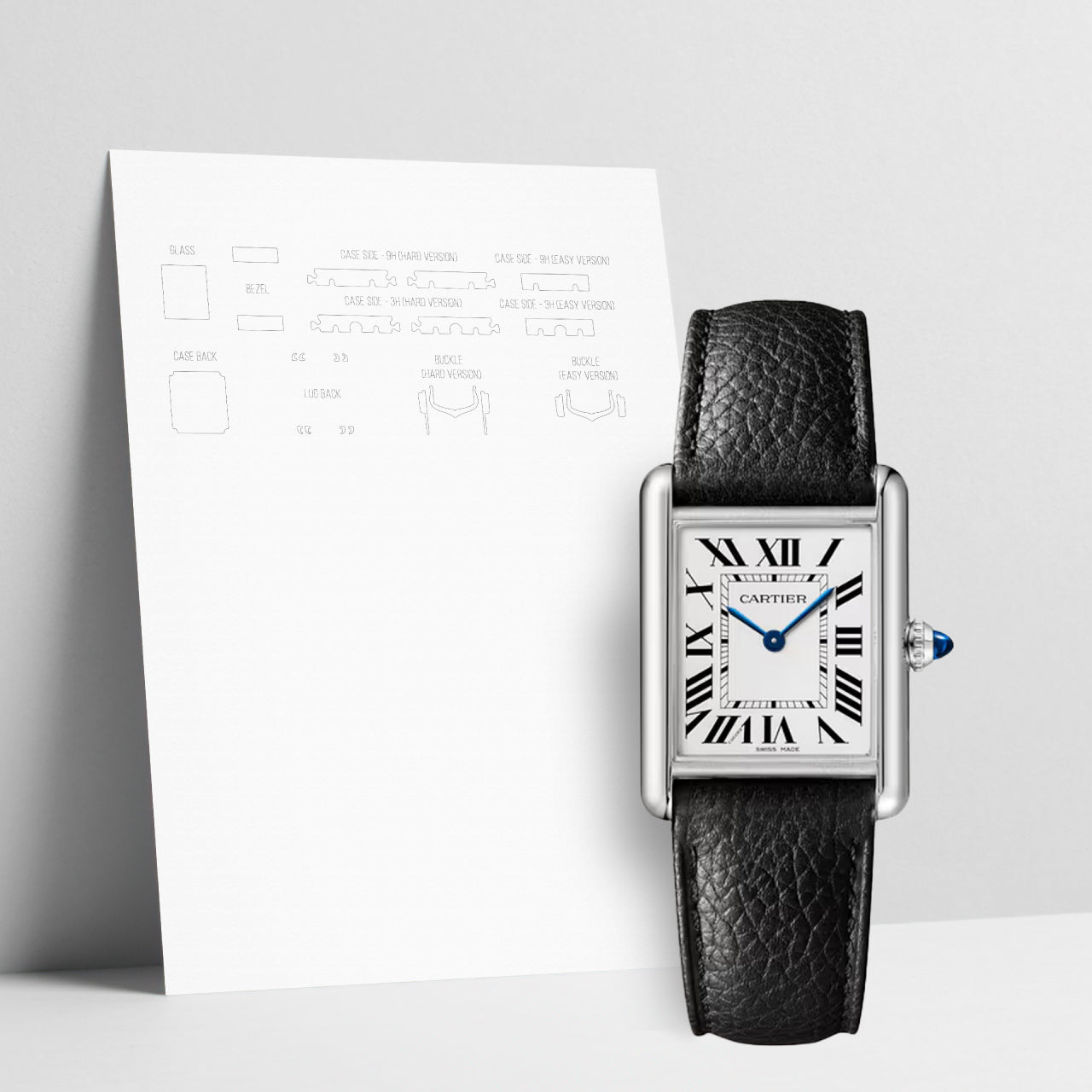 WATCHSHELL CARTIER TANK WSTA0090 LARGE PROTECTIVE FILM