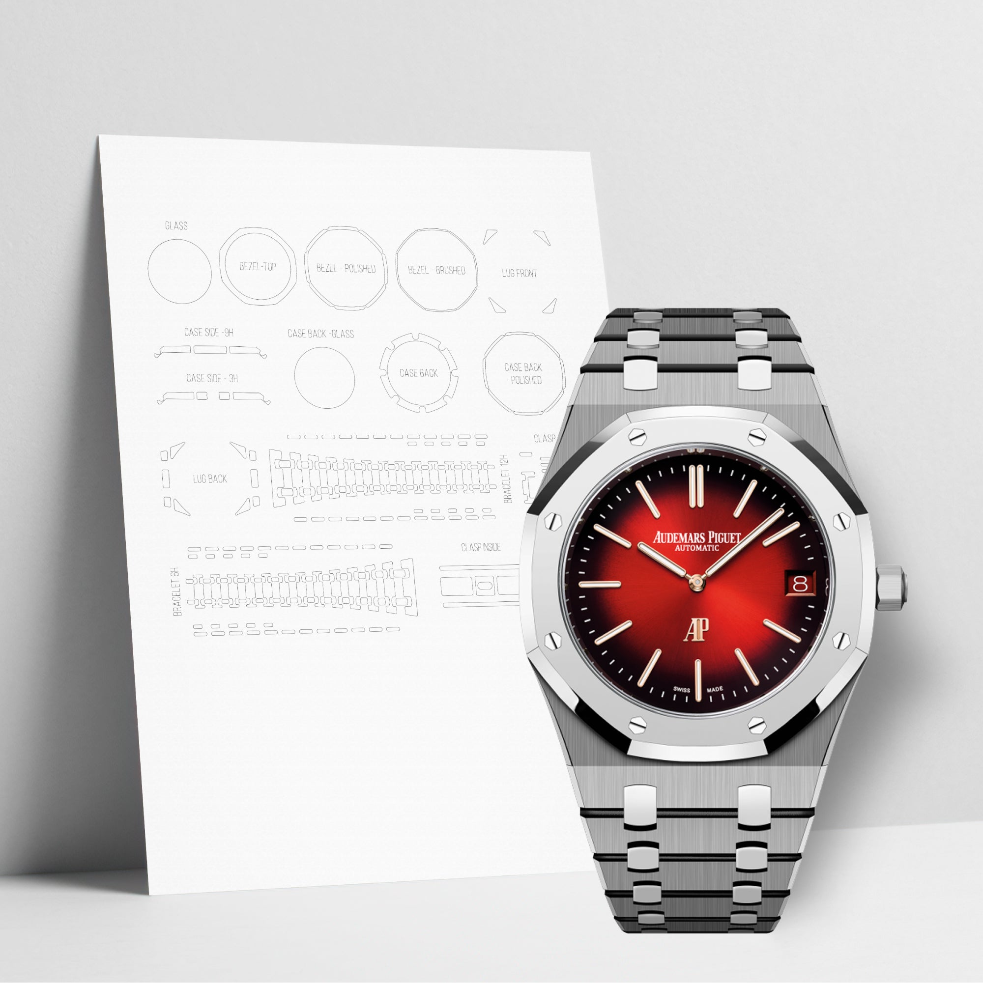 WATCHSHELL AUDEMARS PIGUET ROYAL OAK 16202XT.OO.1240XT.01 39MM PROTECTIVE FILM