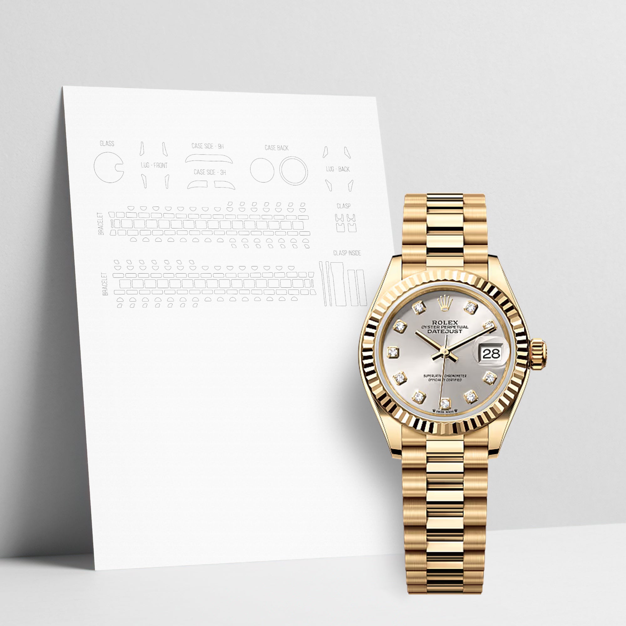 WATCHSHELL ROLEX DATEJUST 279178 28MM PRESIDENT PROTECTIVE FILM