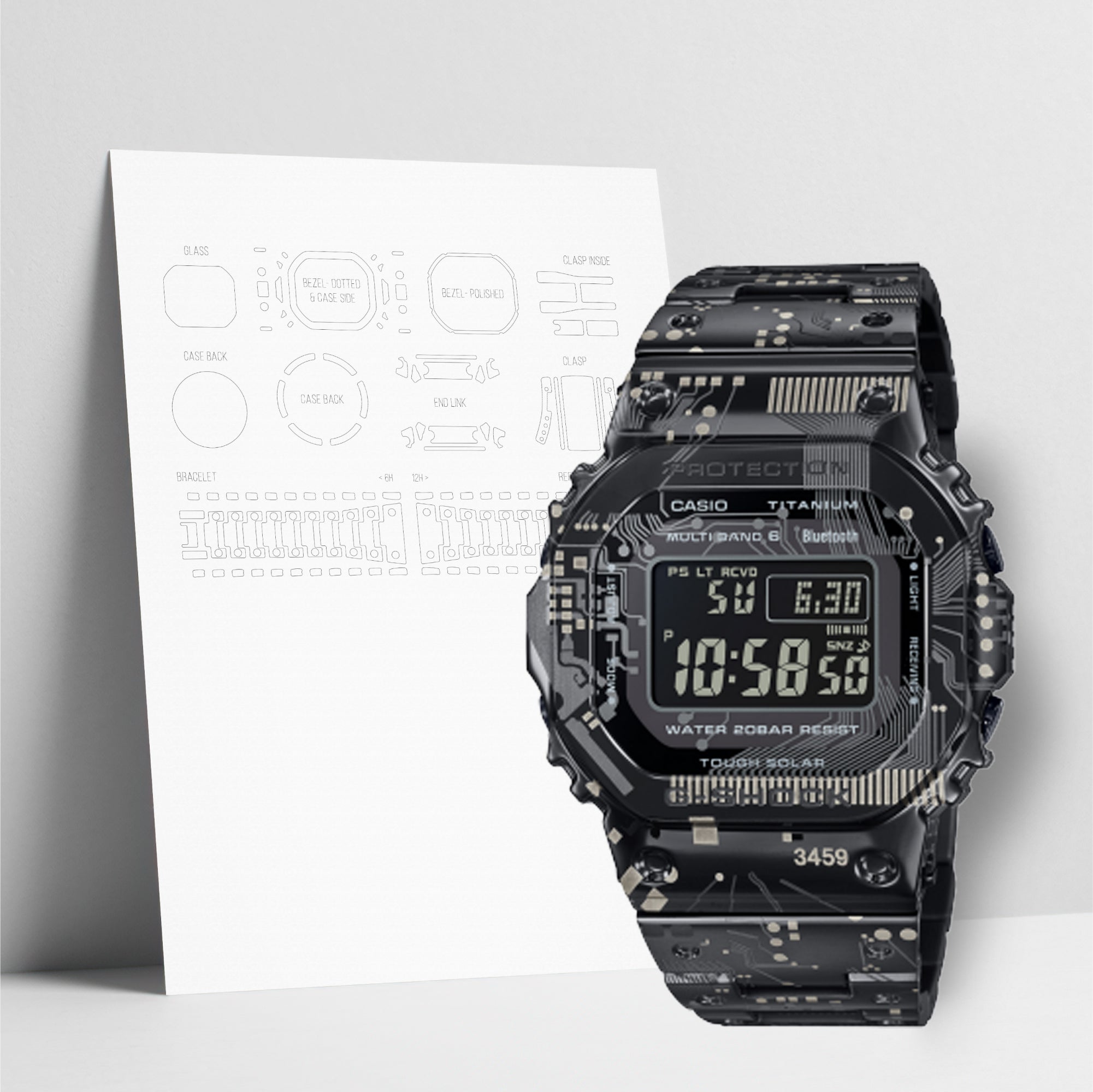WATCHSHELL G-SHOCK GMW-B5000TCC-1 PROTECTIVE FILM