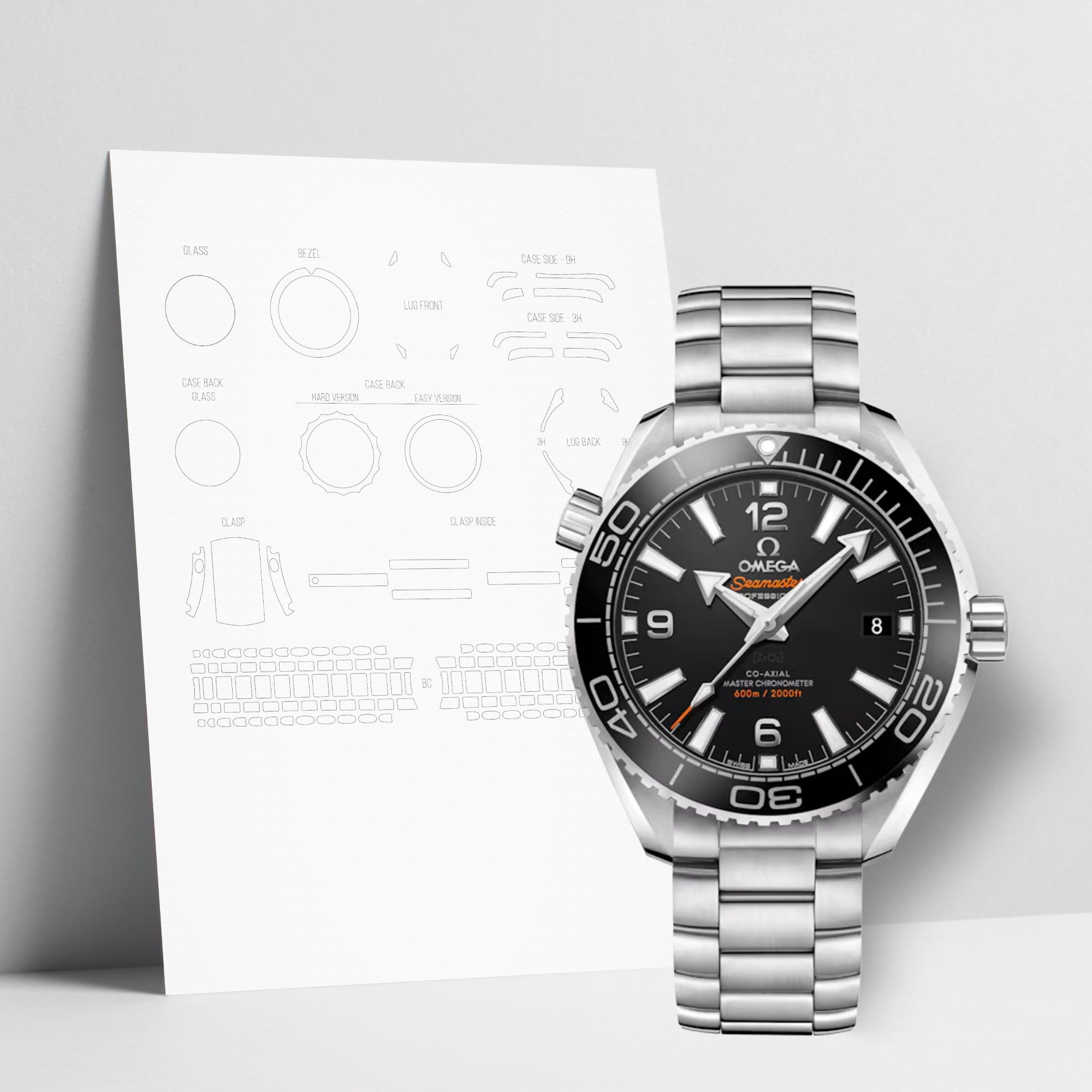 WATCHSHELL OMEGA PLANET OCEAN 215.30.40.20.01.001 39.5MM PROTECTIVE FILM