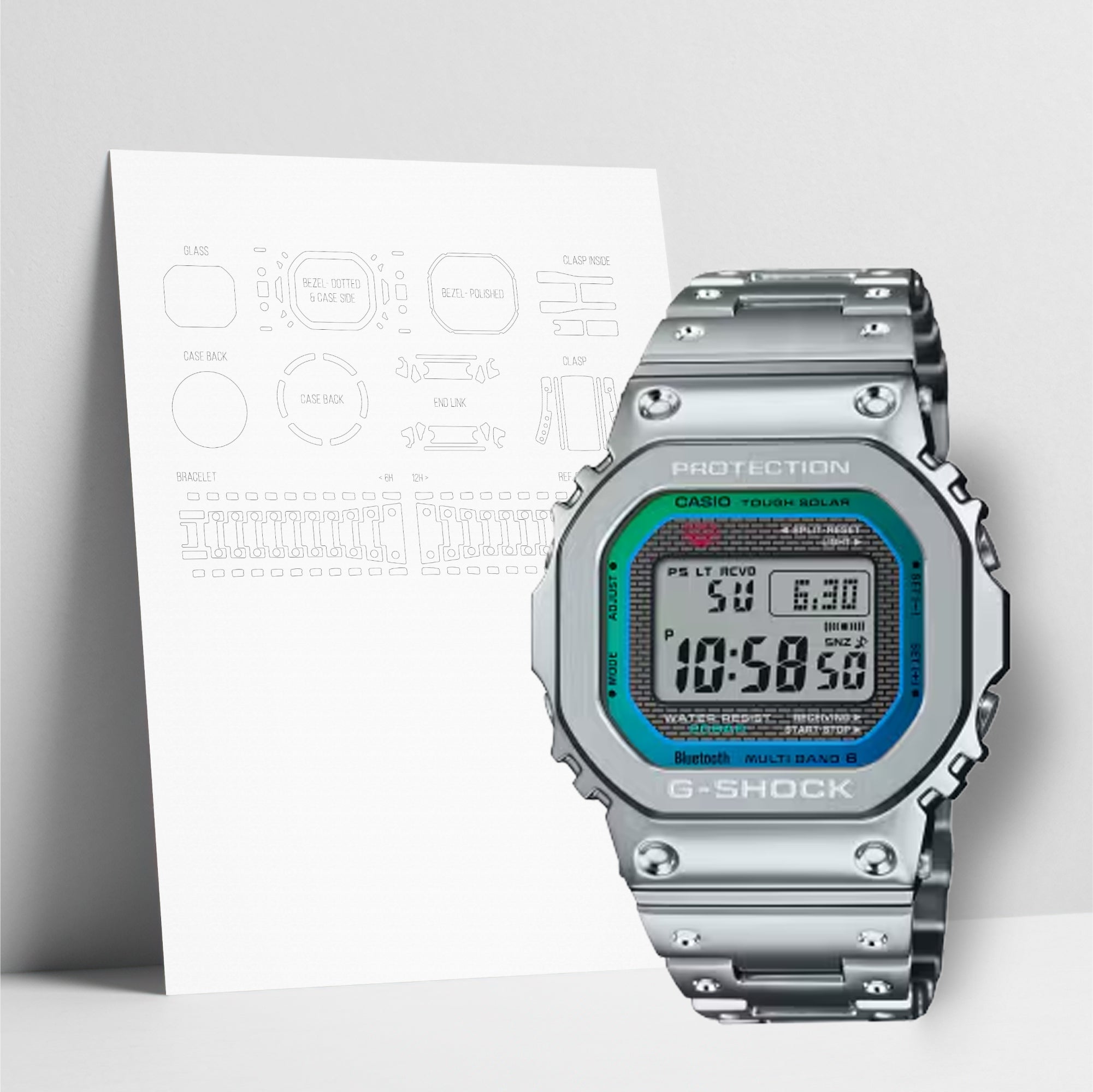 WATCHSHELL G-SHOCK GMW-B5000PC-1 PROTECTIVE FILM