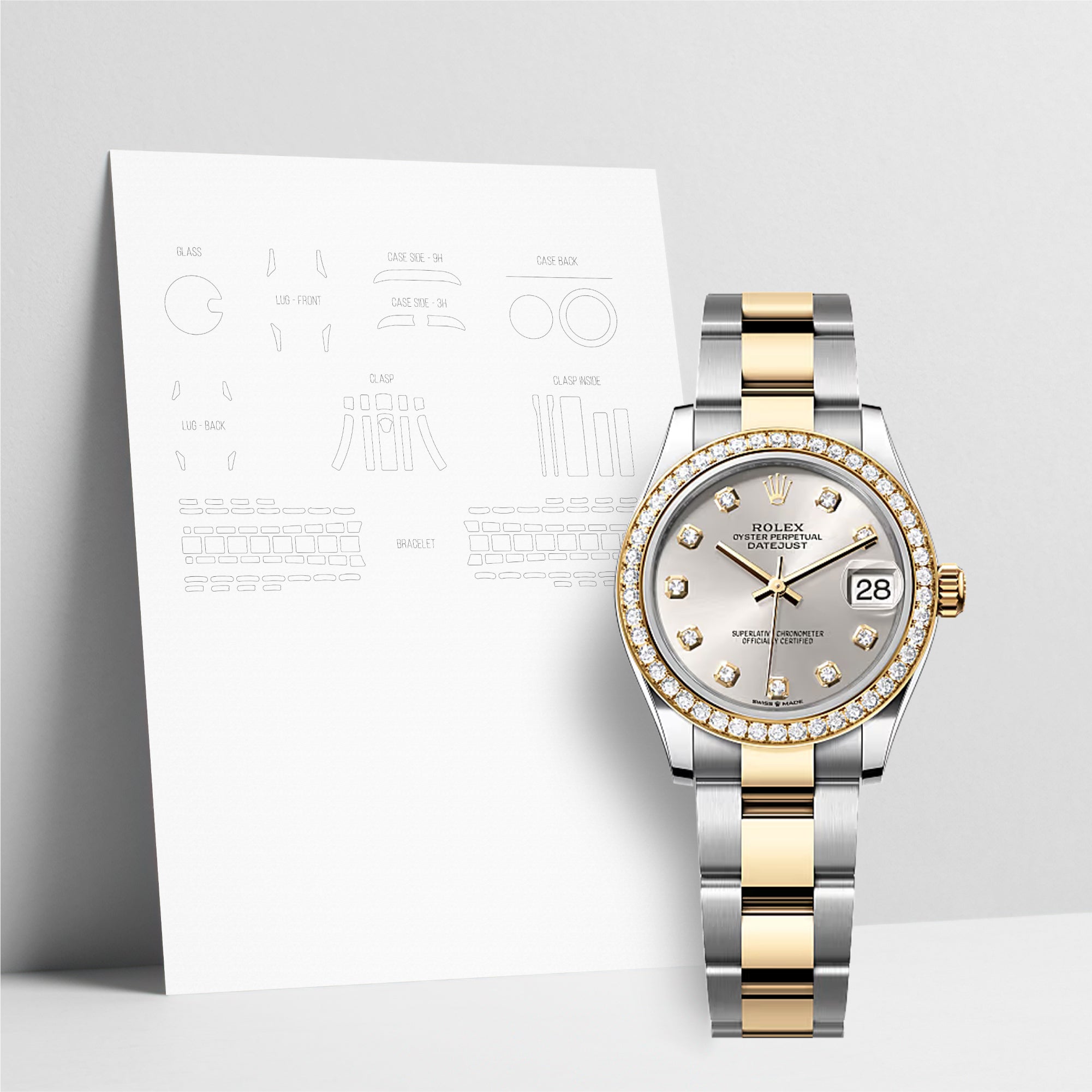 WATCHSHELL ROLEX DATEJUST 278383RBR 31MM OYSTER PROTECTIVE FILM