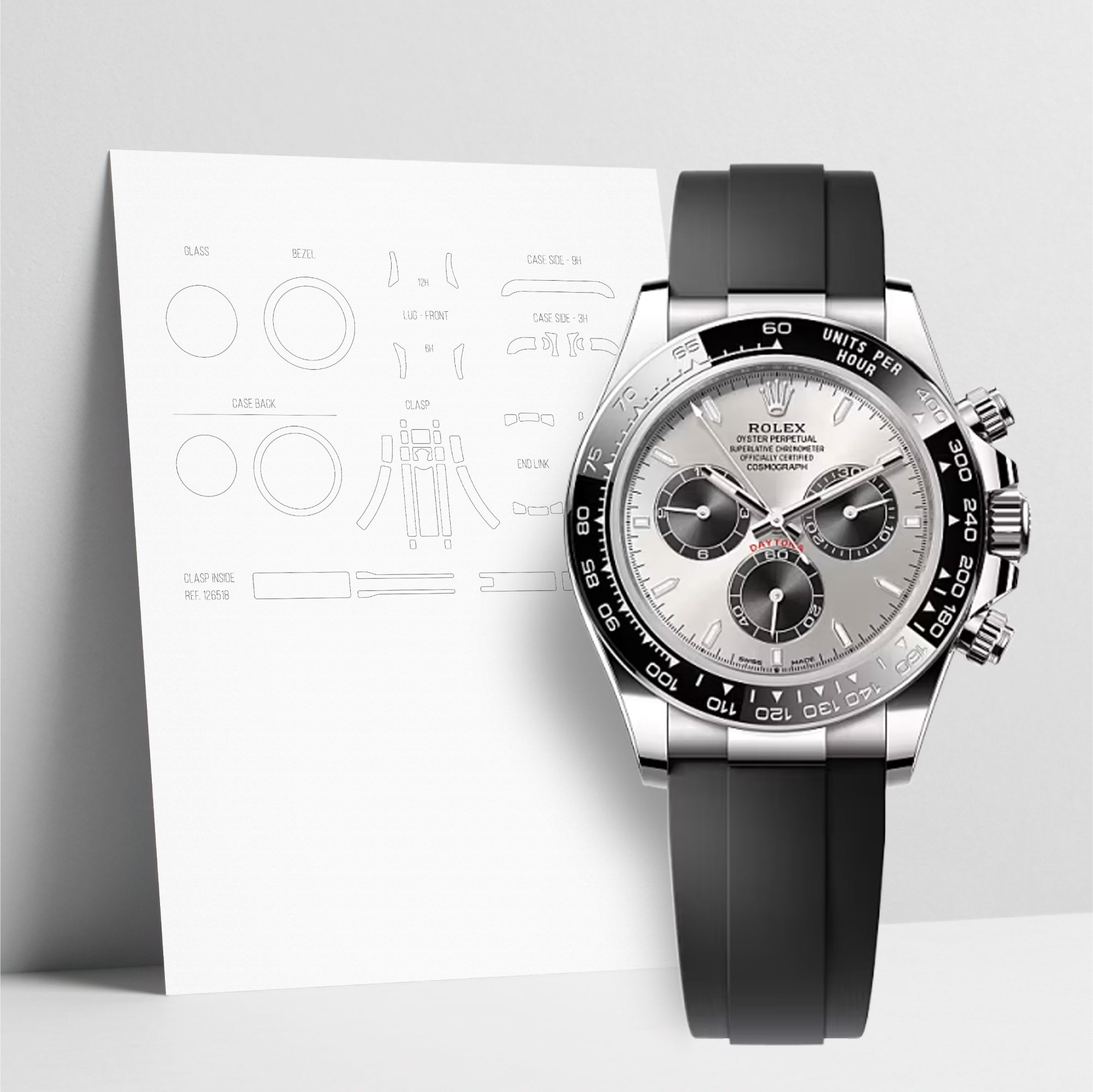 WATCHSHELL ROLEX DAYTONA 126519LN 40MM OYSTERFLEX PROTECTIVE FILM