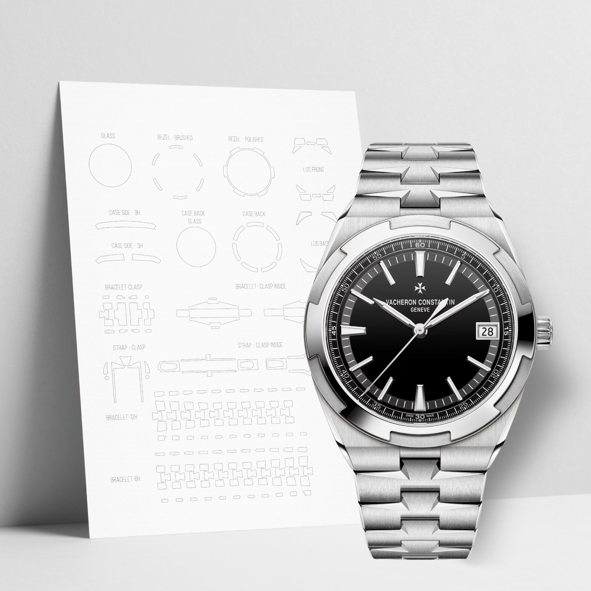 WATCHSHELL VACHERON CONSTANTIN OVERSEAS 4520V/210A-B483 41MM PROTECTIVE FILM