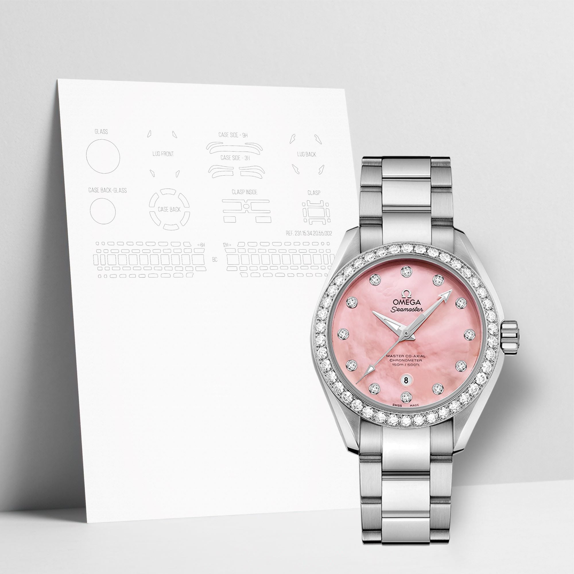WATCHSHELL OMEGA AQUA TERRA 231.15.34.20.57.003 34MM PROTECTIVE FILM
