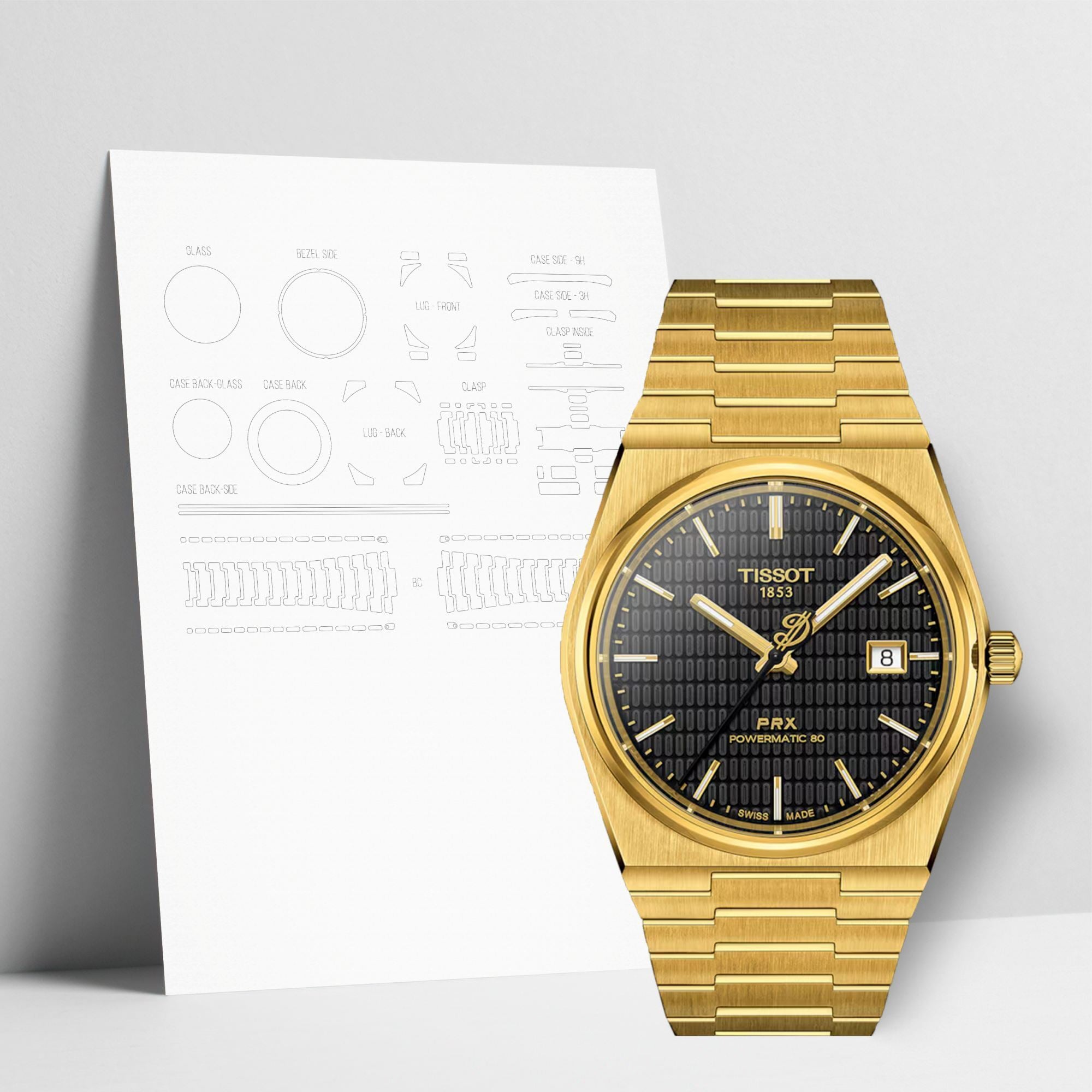 WATCHSHELL TISSOT PRX T137.407.33.051.00 40MM PROTECTIVE FILM