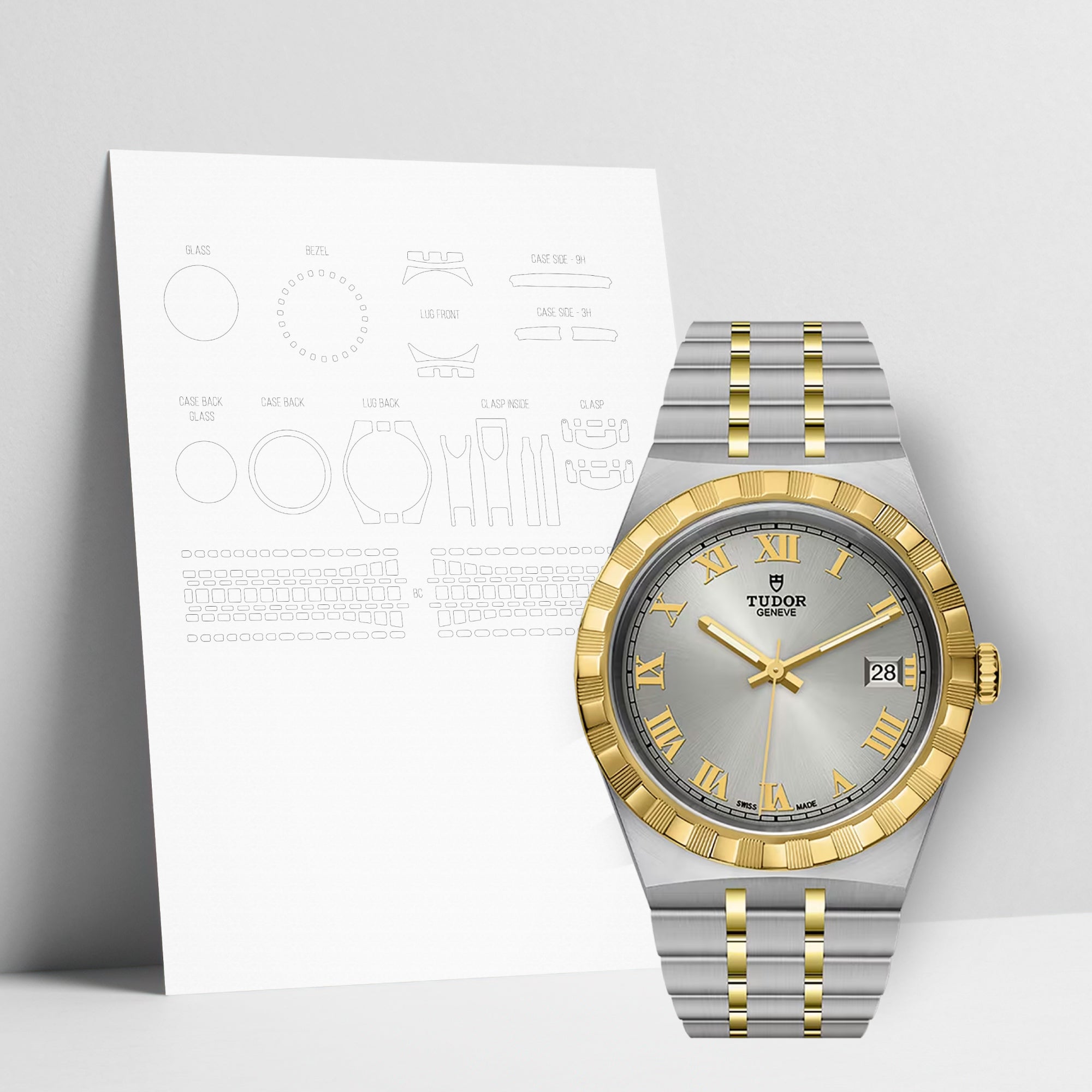 WATCHSHELL TUDOR ROYAL M28503 38MM PROTECTIVE FILM