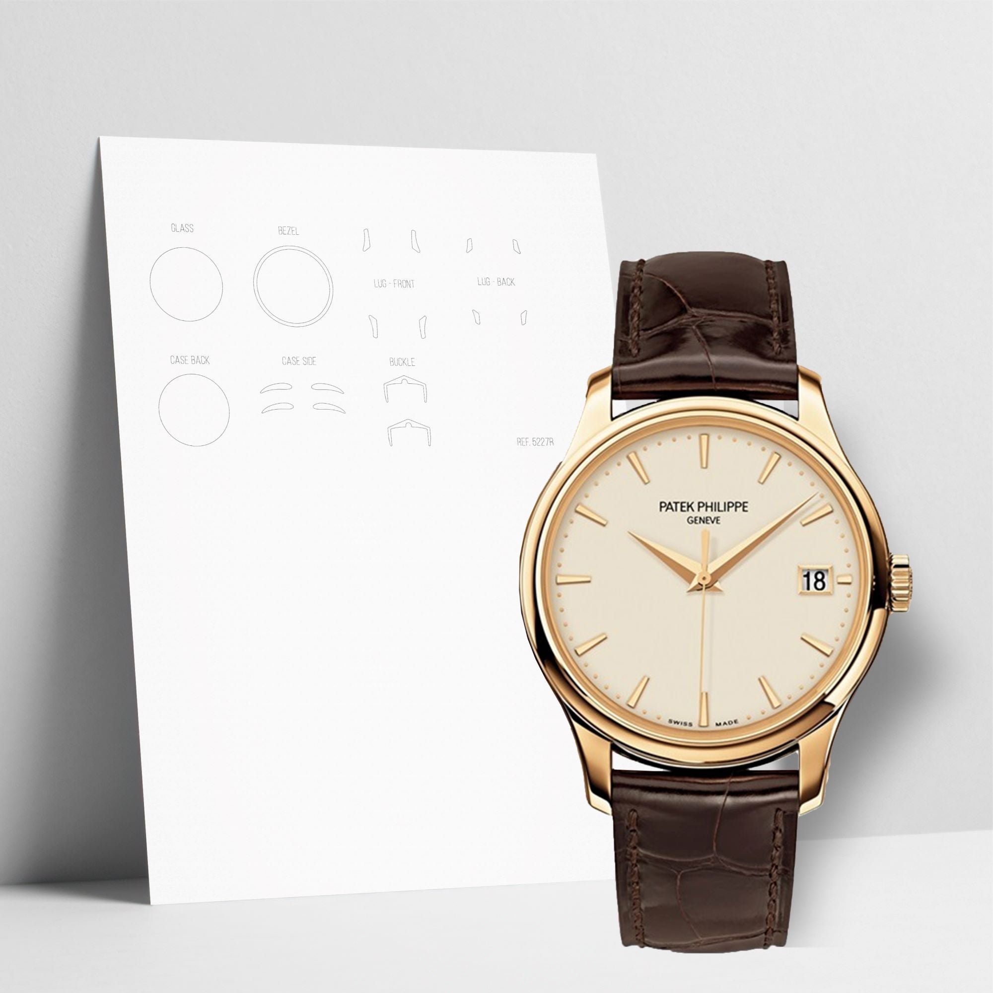 WATCHSHELL PATEK PHILIPPE CALATRAVA 5227J 39MM PROTECTIVE FILM