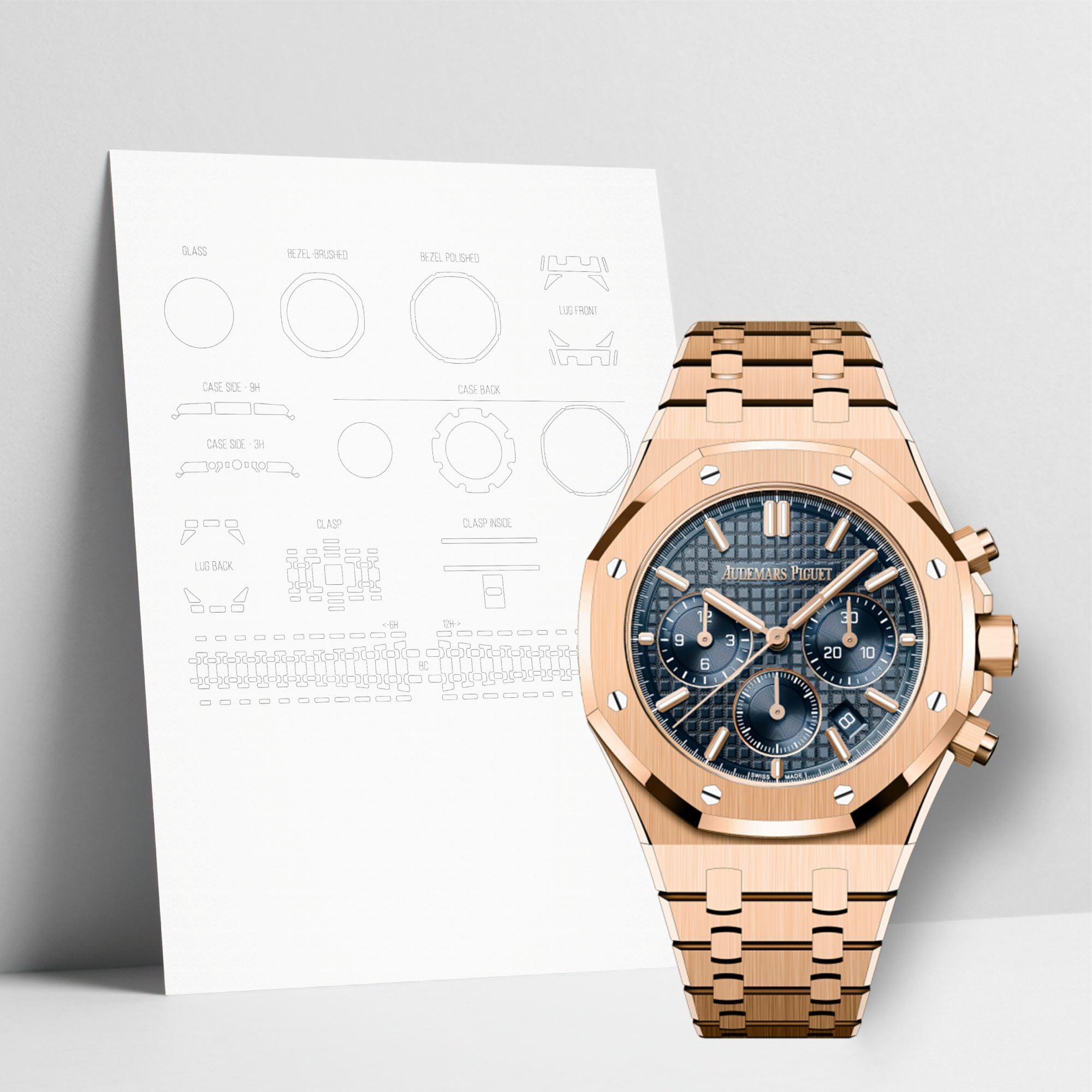 WATCHSHELL AUDEMARS PIGUET ROYAL OAK 26715OR.OO.1356OR.01 38MM PROTECTIVE FILM