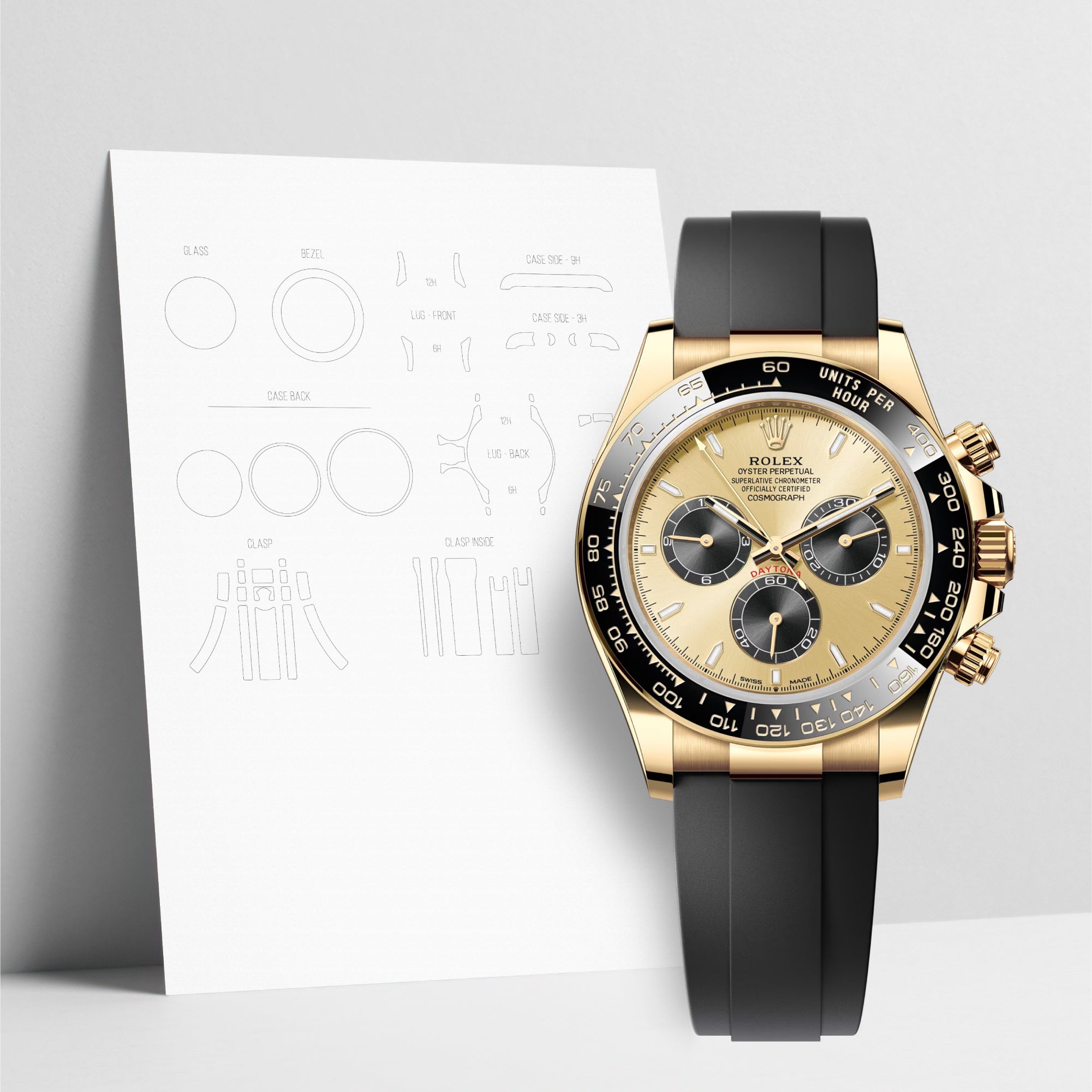 WATCHSHELL ROLEX DAYTONA 126518LN 40MM OYSTERFLEX PROTECTIVE FILM