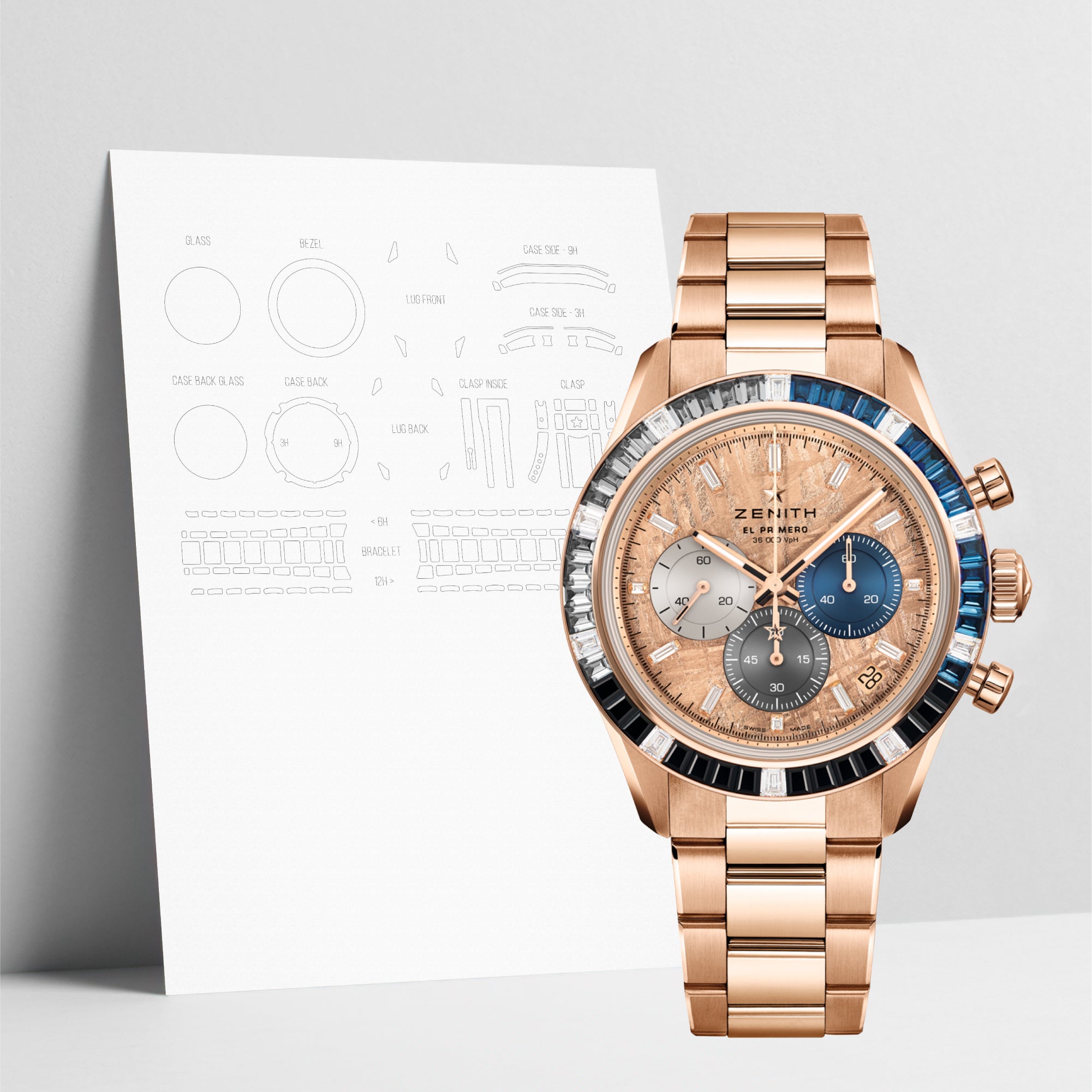 WATCHSHELL ZENITH CHRONOMASTER 22.3100.3600/69.M3100 41MM PROTECTIVE FILM