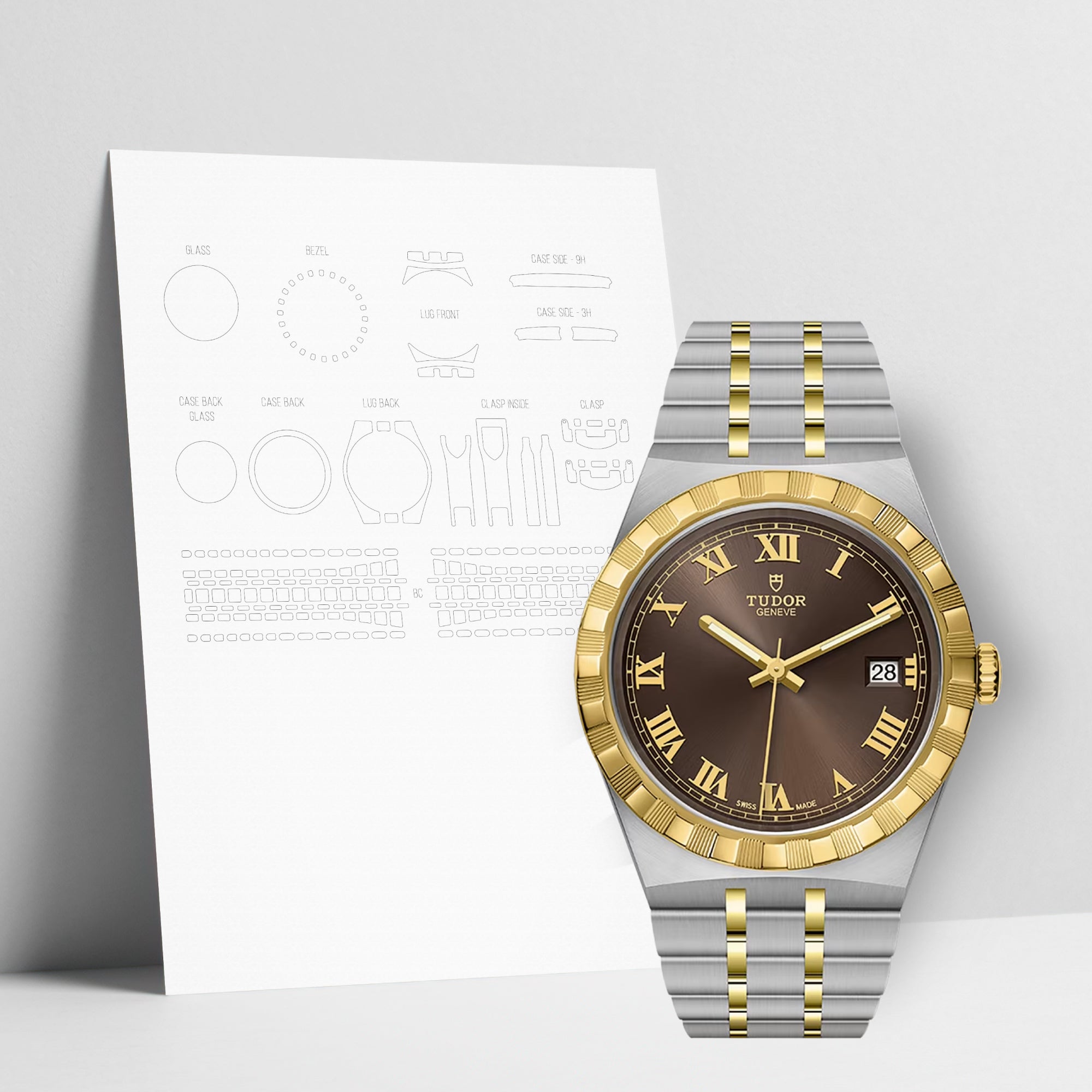 WATCHSHELL TUDOR ROYAL M28503 38MM PROTECTIVE FILM