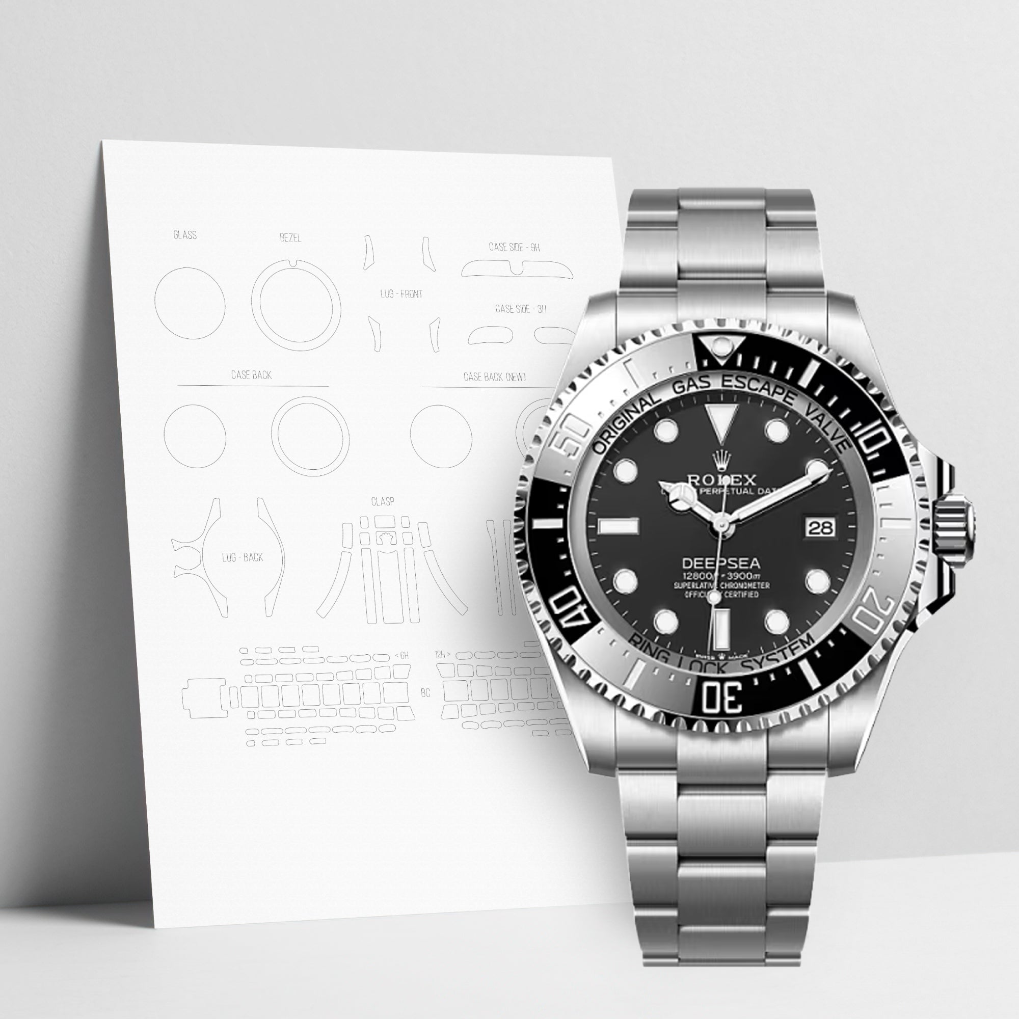 WATCHSHELL ROLEX DEEPSEA 136660 44MM OYSTER PROTECTIVE FILM