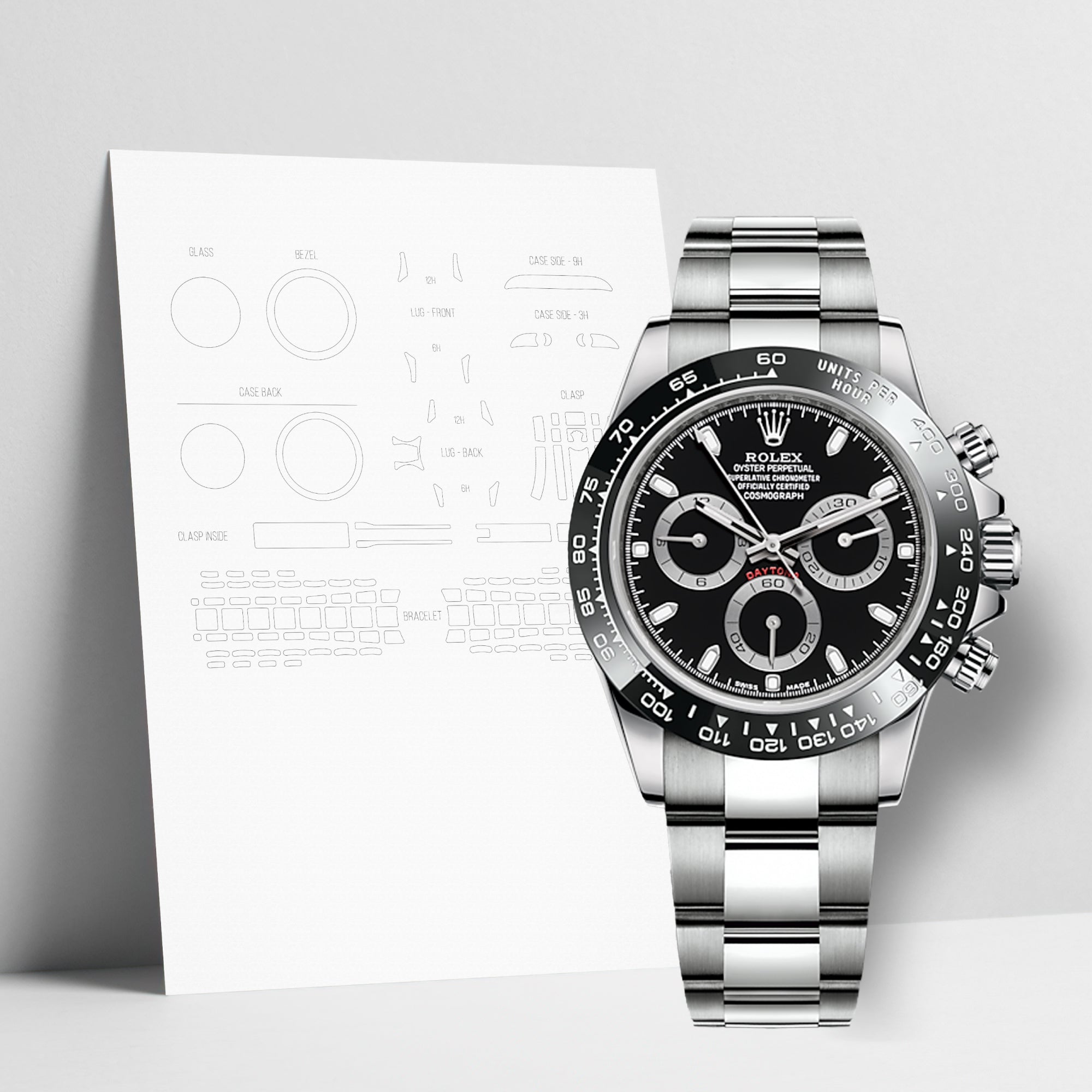 WATCHSHELL ROLEX DAYTONA 116500LN 40MM OYSTER PROTECTIVE FILM