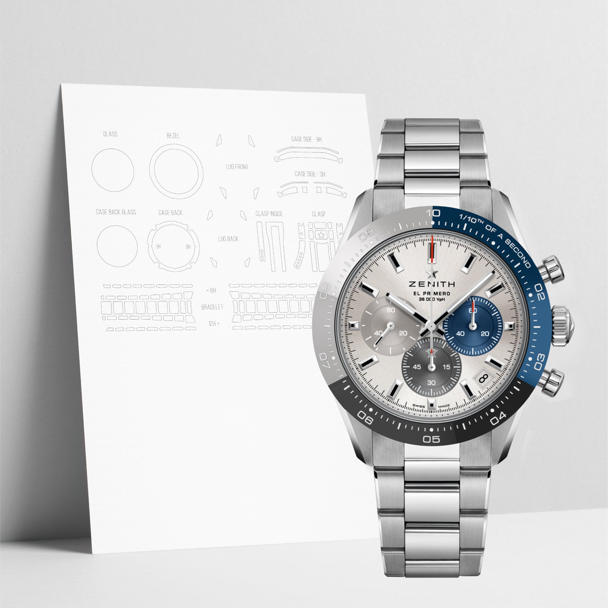 WATCHSHELL ZENITH CHRONOMASTER 03.3103.3600/69.M3100 41MM PROTECTIVE FILM