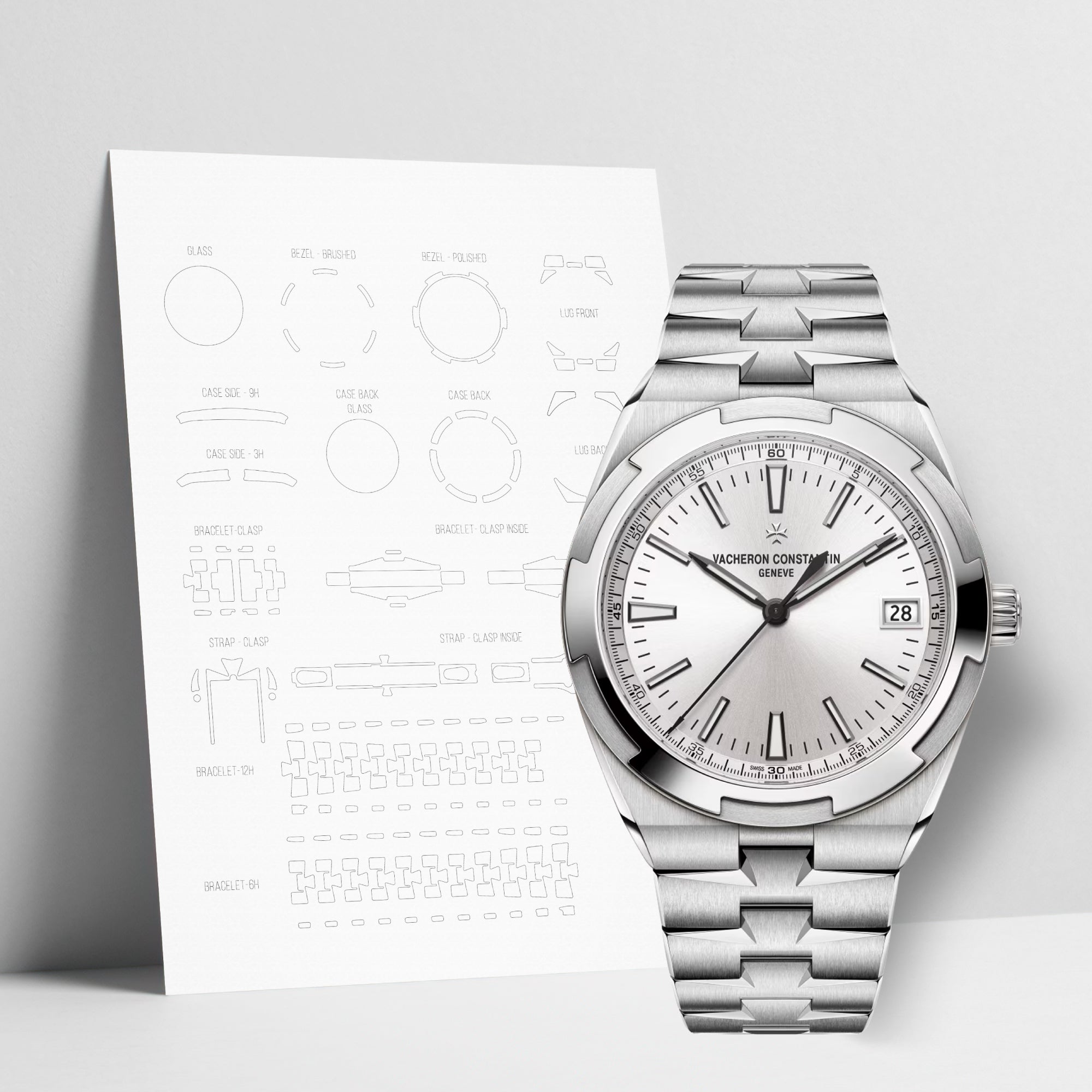 WATCHSHELL VACHERON CONSTANTIN OVERSEAS 4520V/210A-B126 41MM PROTECTIVE FILM