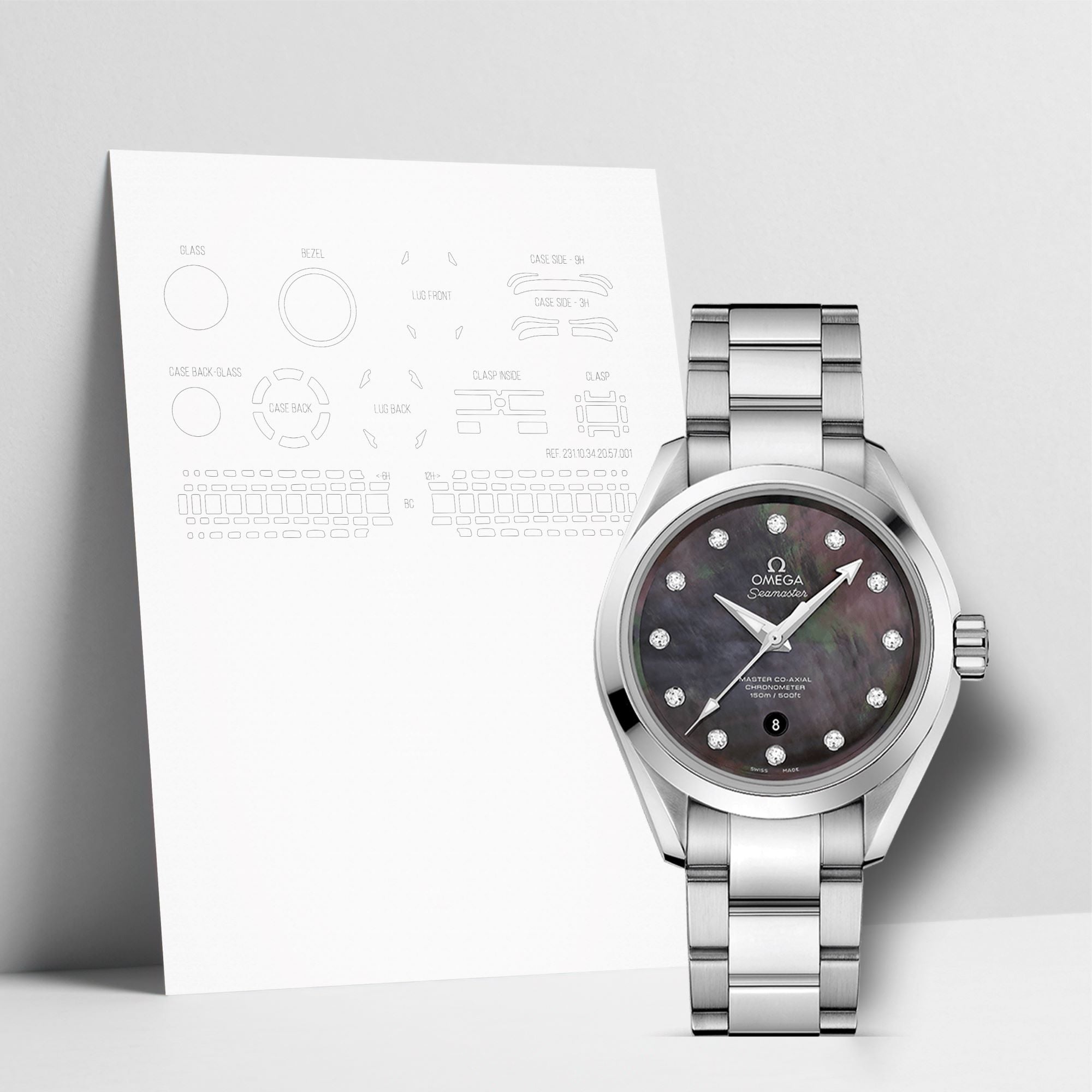WATCHSHELL OMEGA AQUA TERRA 231.10.34.20.57.001 34MM PROTECTIVE FILM