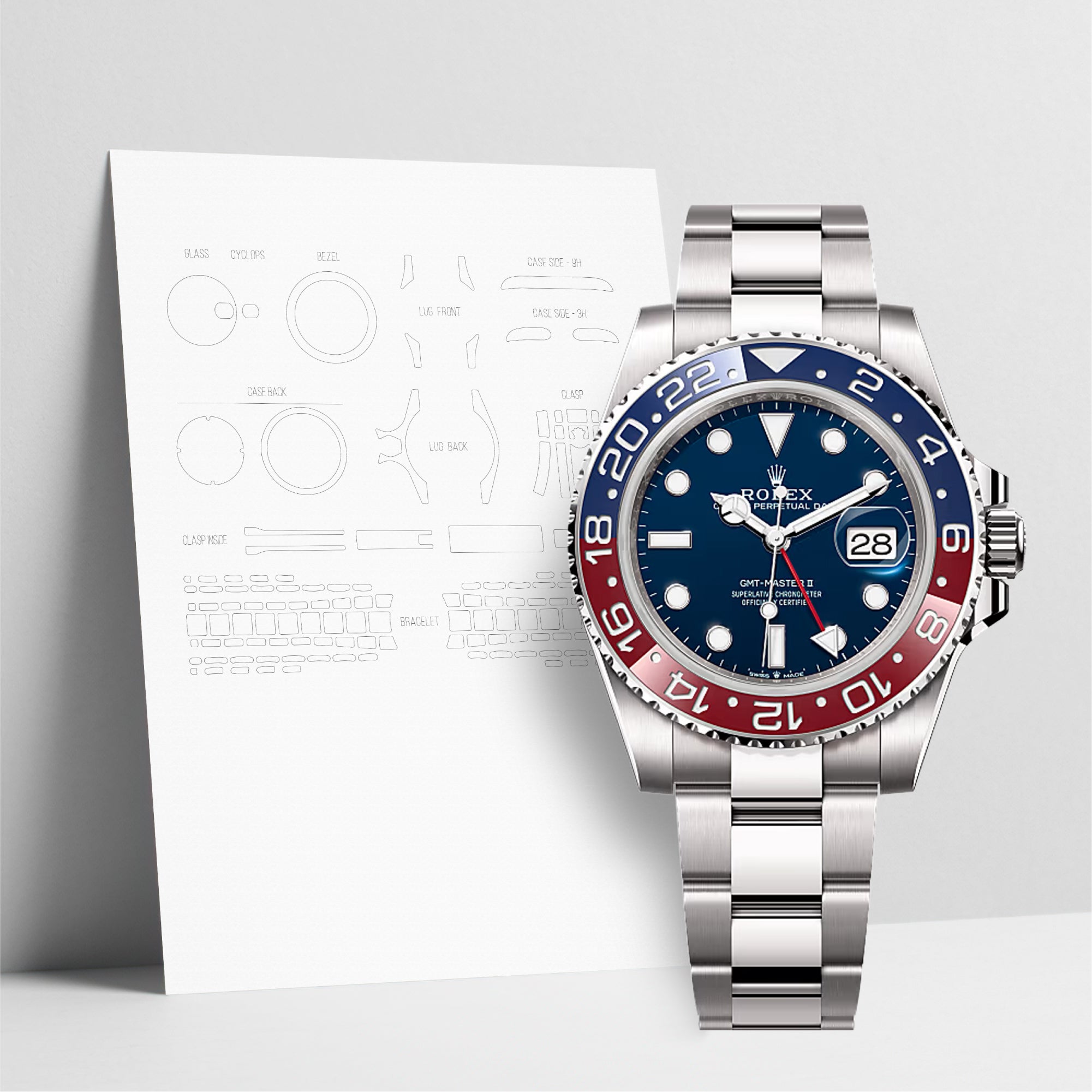 WATCHSHELL ROLEX GMT-MASTER II 126719BLRO 40MM OYSTER PROTECTIVE FILM