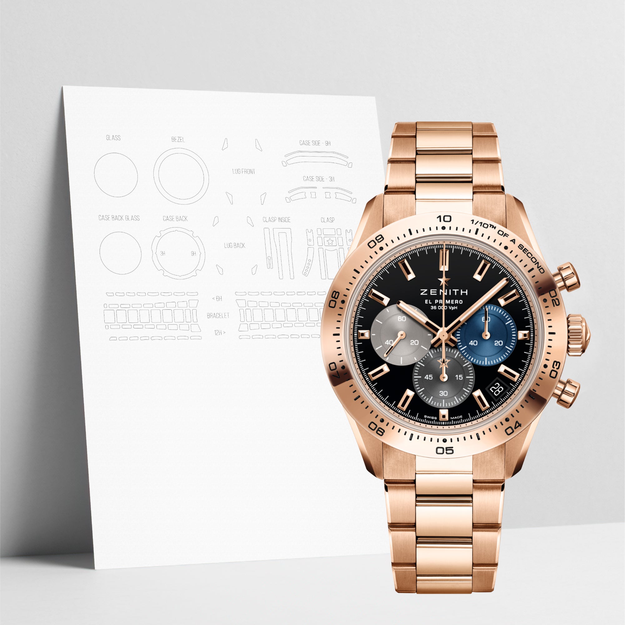 WATCHSHELL ZENITH CHRONOMASTER 18.3101.3600/21.M3100 41MM PROTECTIVE FILM