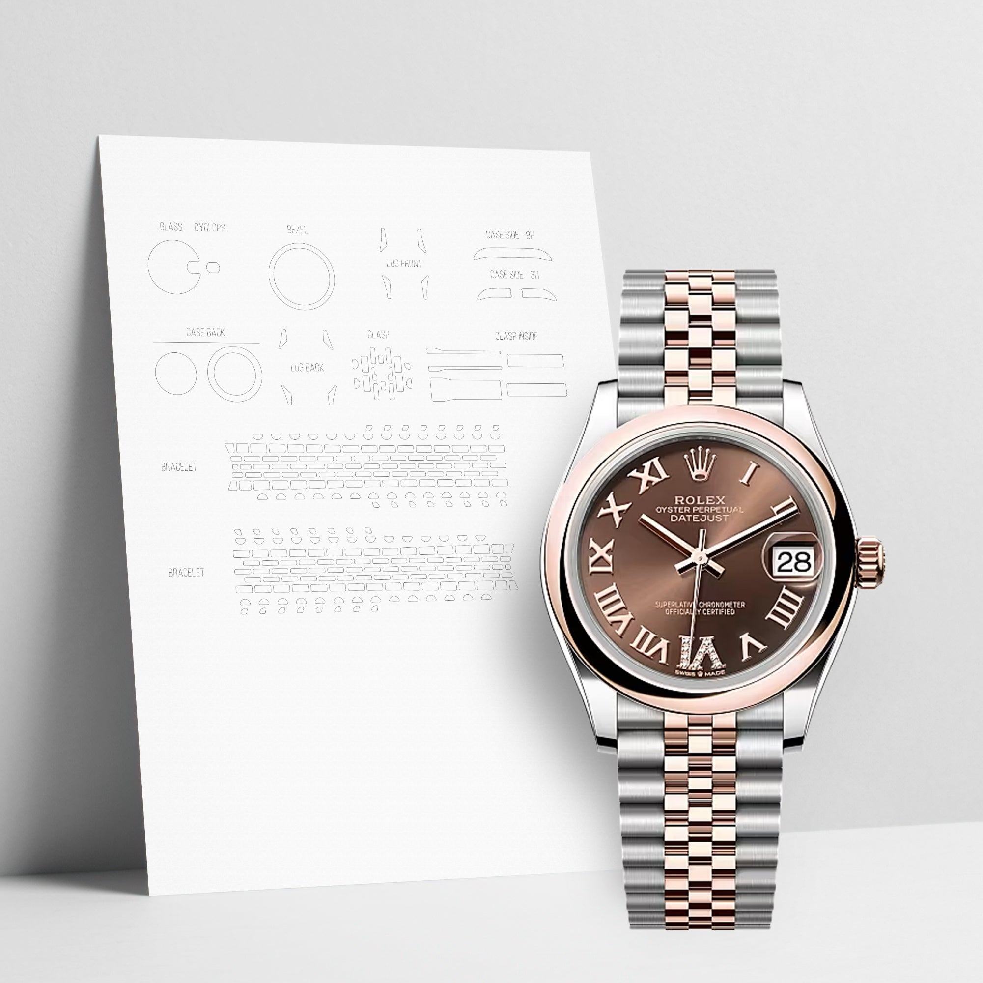 WATCHSHELL ROLEX DATEJUST 278241 31MM JUBILEE PROTECTIVE FILM