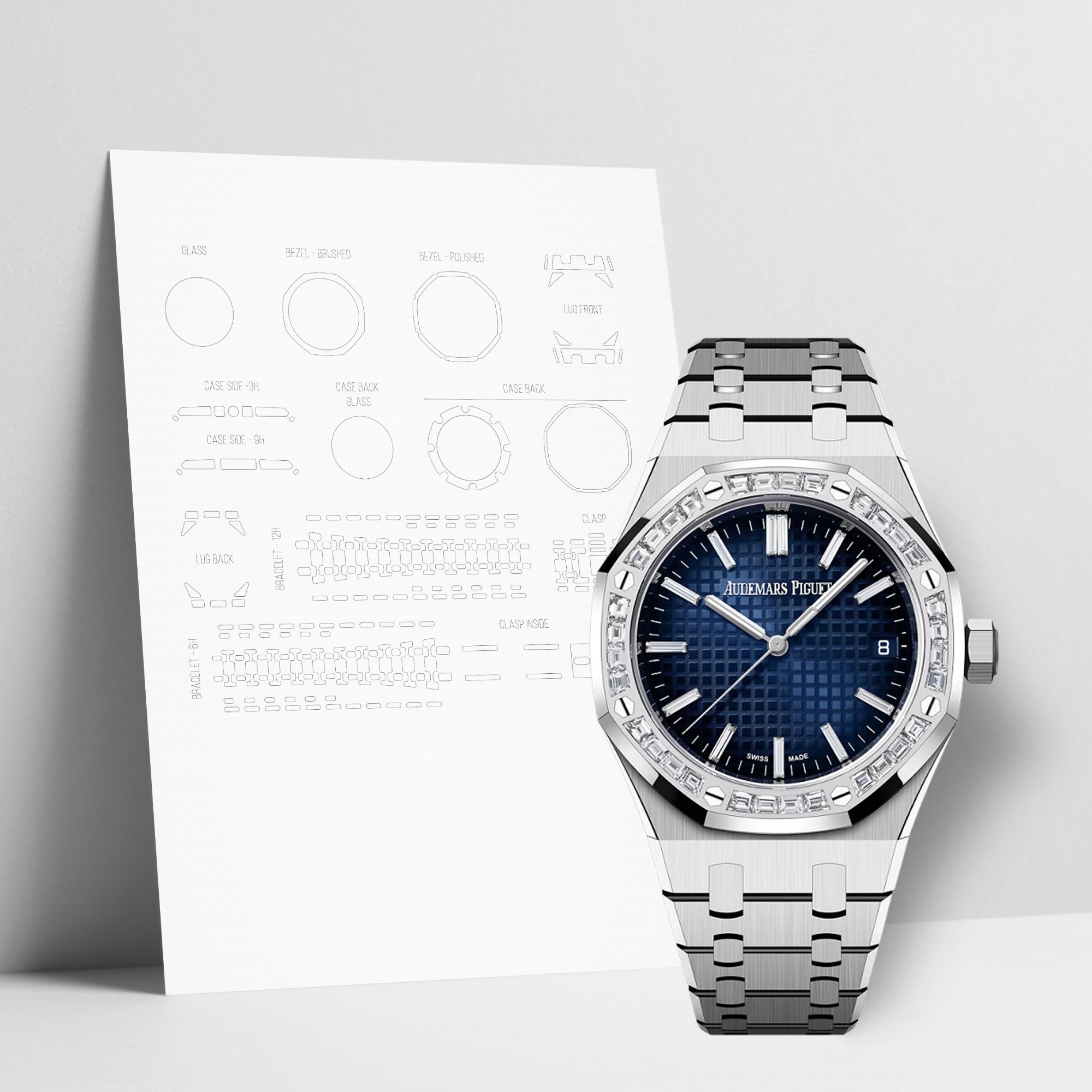 WATCHSHELL AUDEMARS PIGUET ROYAL OAK 15551BC.ZZ.1356BC.01 37MM PROTECTIVE FILM