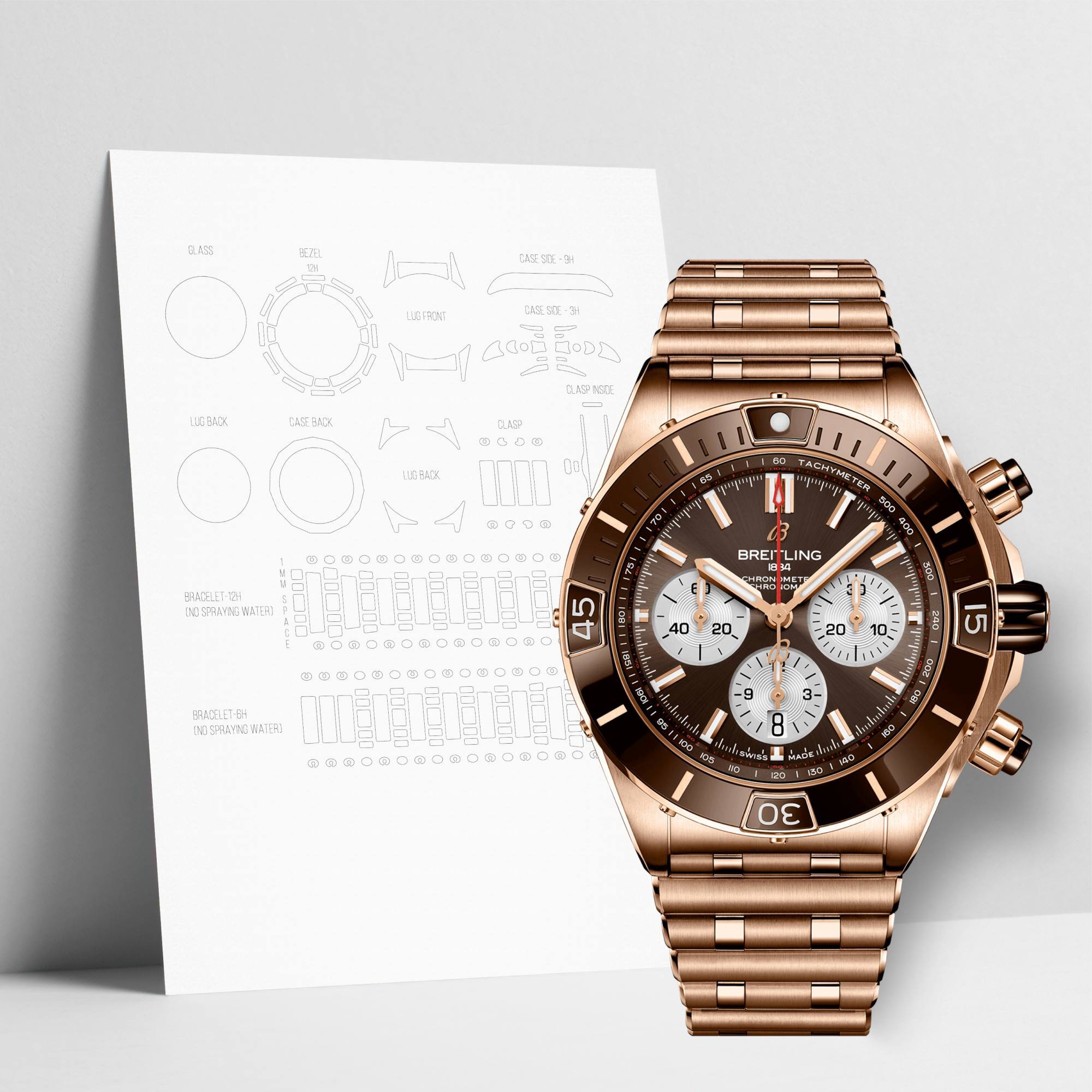 WATCHSHELL BREITLING SUPER CHRONOMAT RB0136E31Q1R1 44MM PROTECTIVE FILM