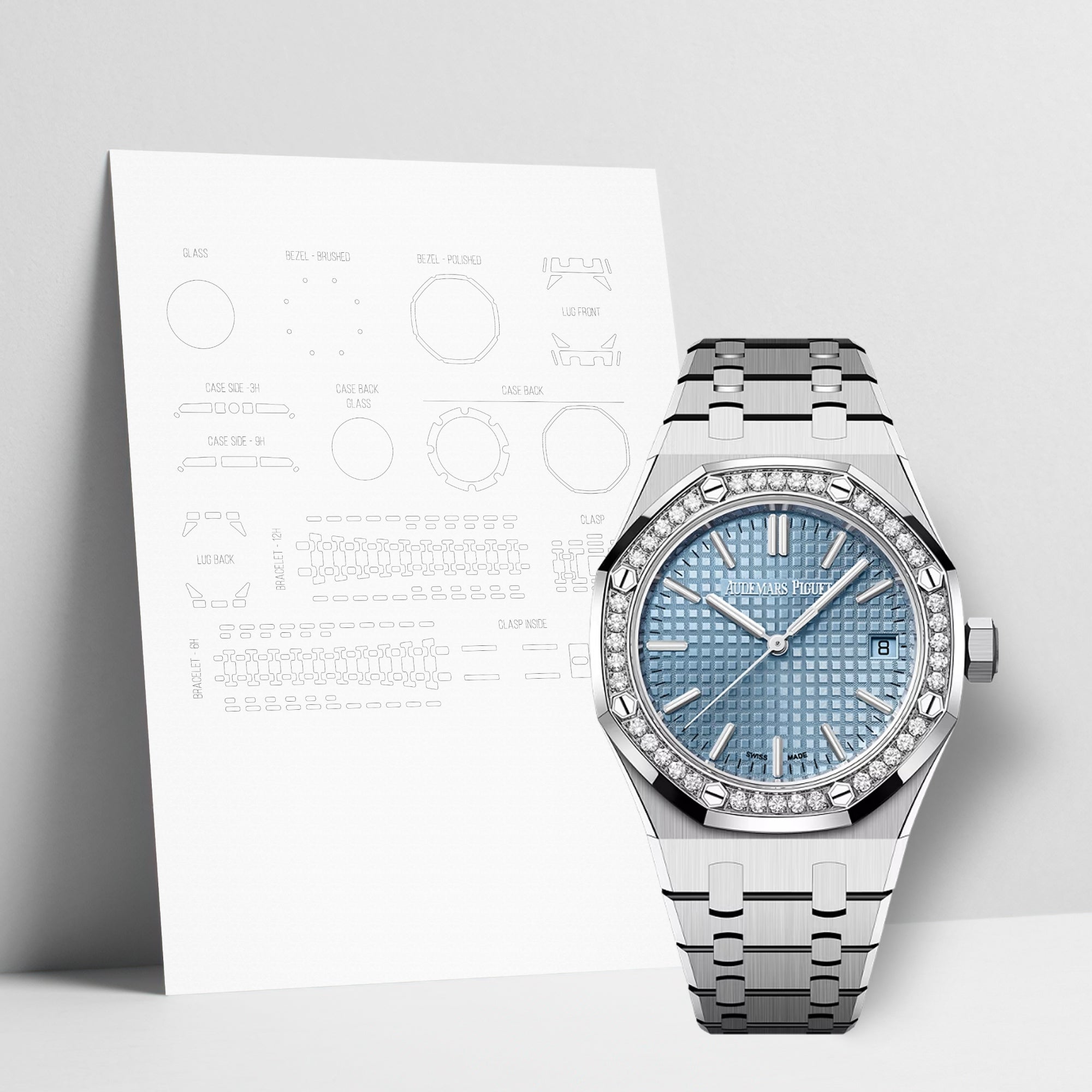 WATCHSHELL AUDEMARS PIGUET ROYAL OAK 15551ST.ZZ.1356ST.04 37MM PROTECTIVE FILM