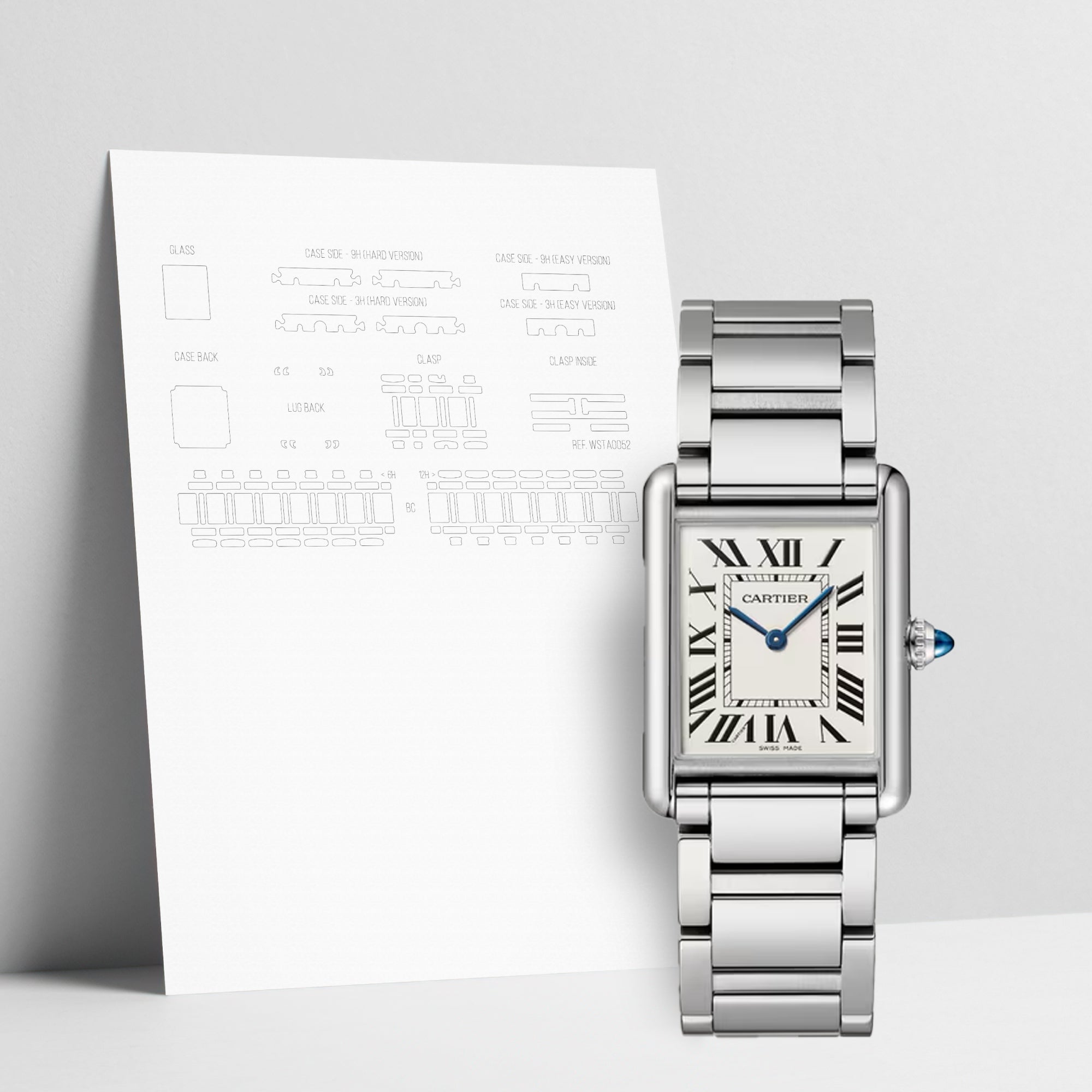 WATCHSHELL CARTIER TANK WSTA0106 LARGE PROTECTIVE FILM