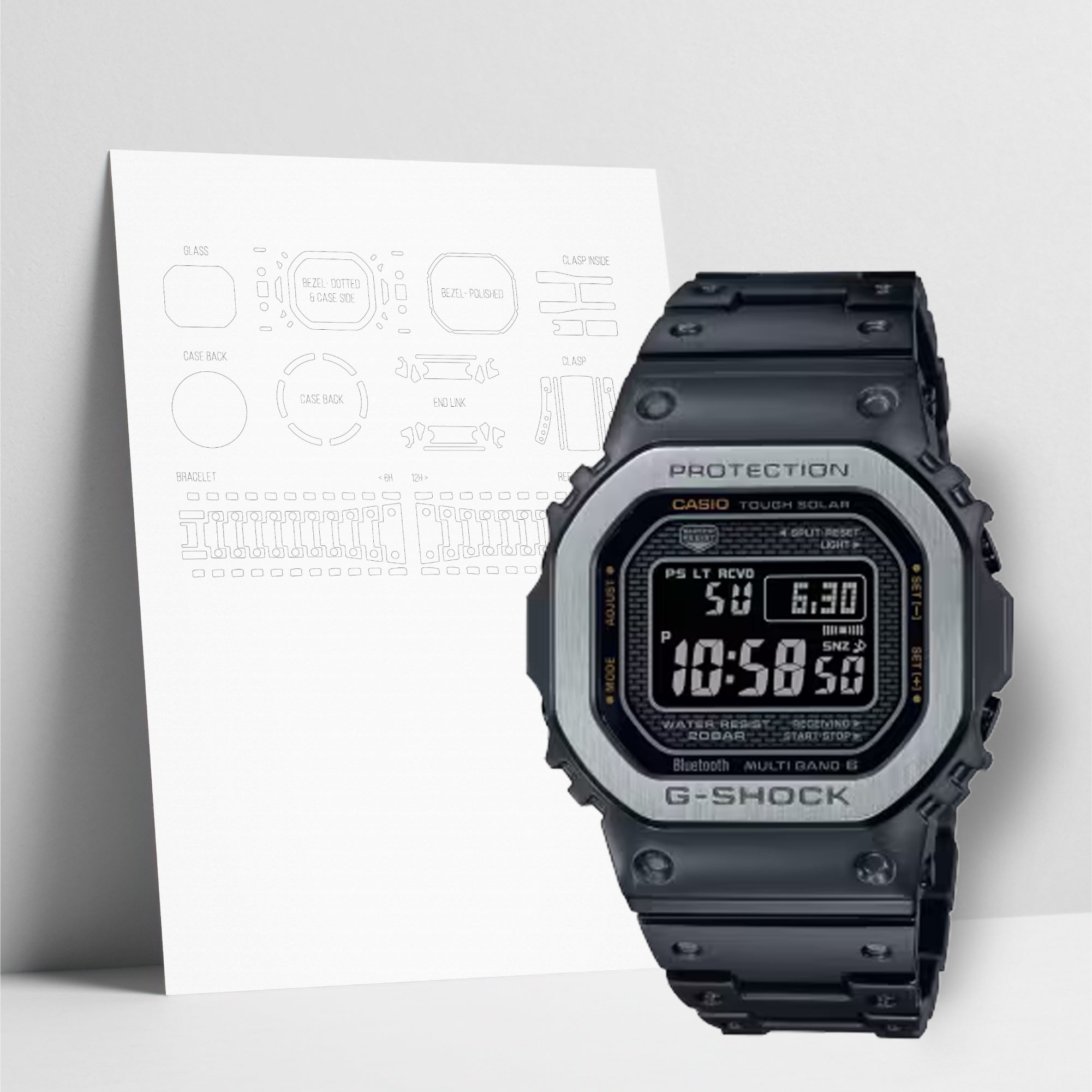 WATCHSHELL G-SHOCK GMW-B5000MB-1 PROTECTIVE FILM