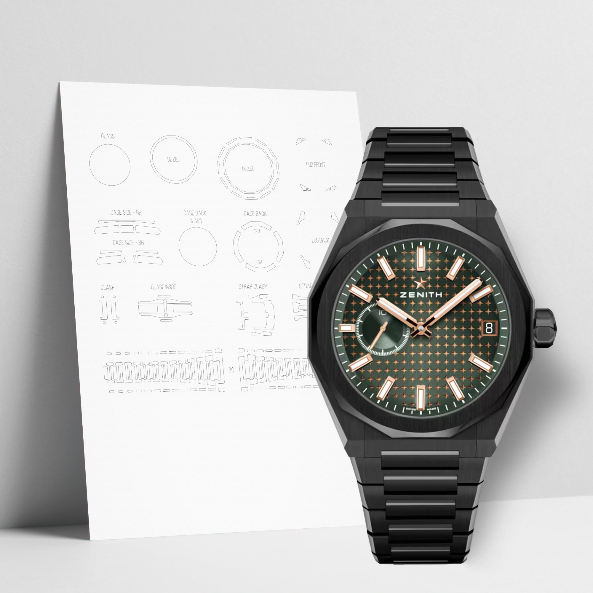 WATCHSHELL ZENITH DEFY 49.9308.3620/56.I001 41MM PROTECTIVE FILM