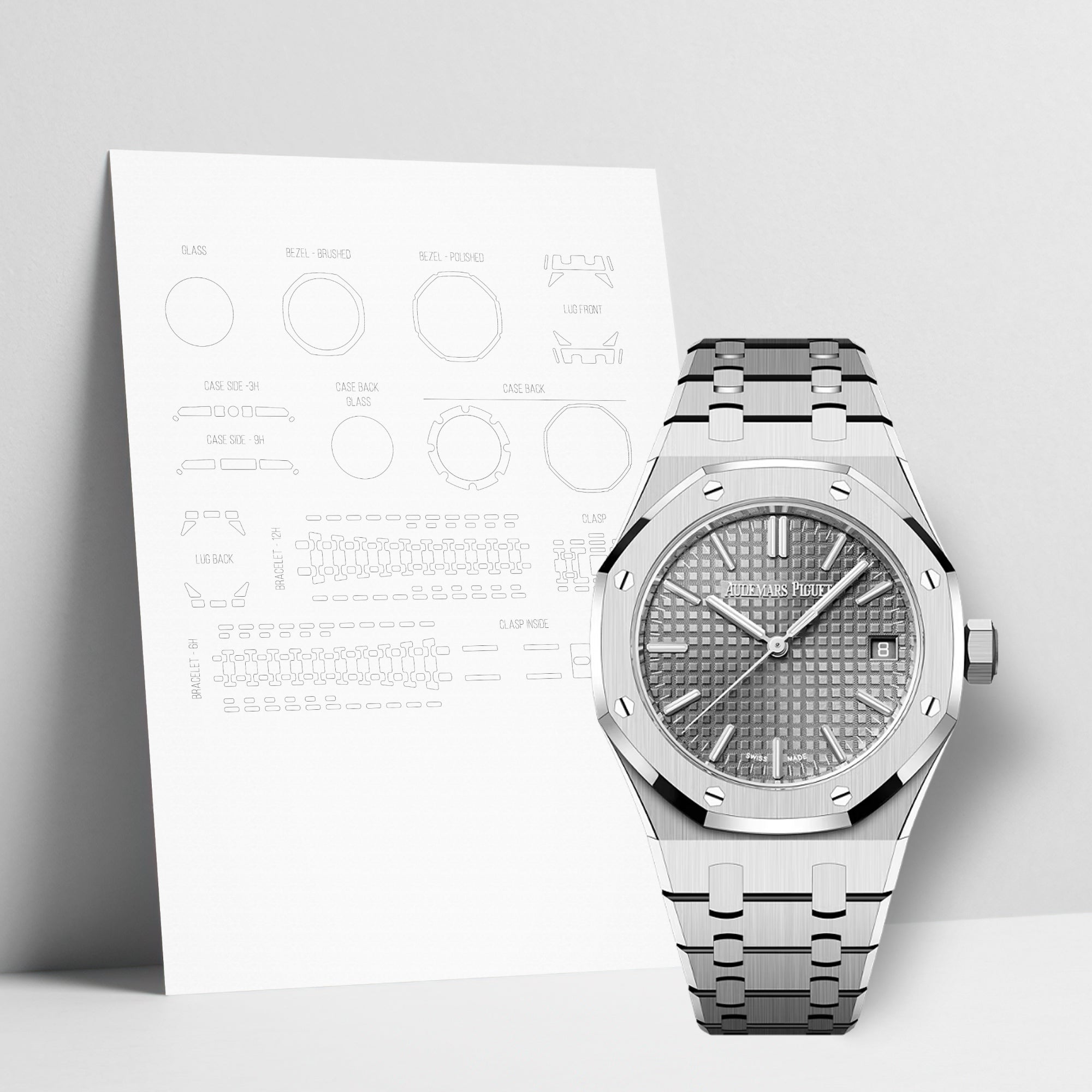 WATCHSHELL AUDEMARS PIGUET ROYAL OAK 15550ST.OO.1356ST.07 37MM PROTECTIVE FILM