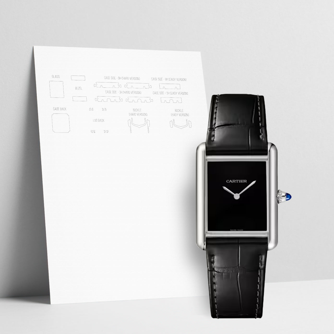 WATCHSHELL CARTIER TANK WSTA0072 LARGE PROTECTIVE FILM
