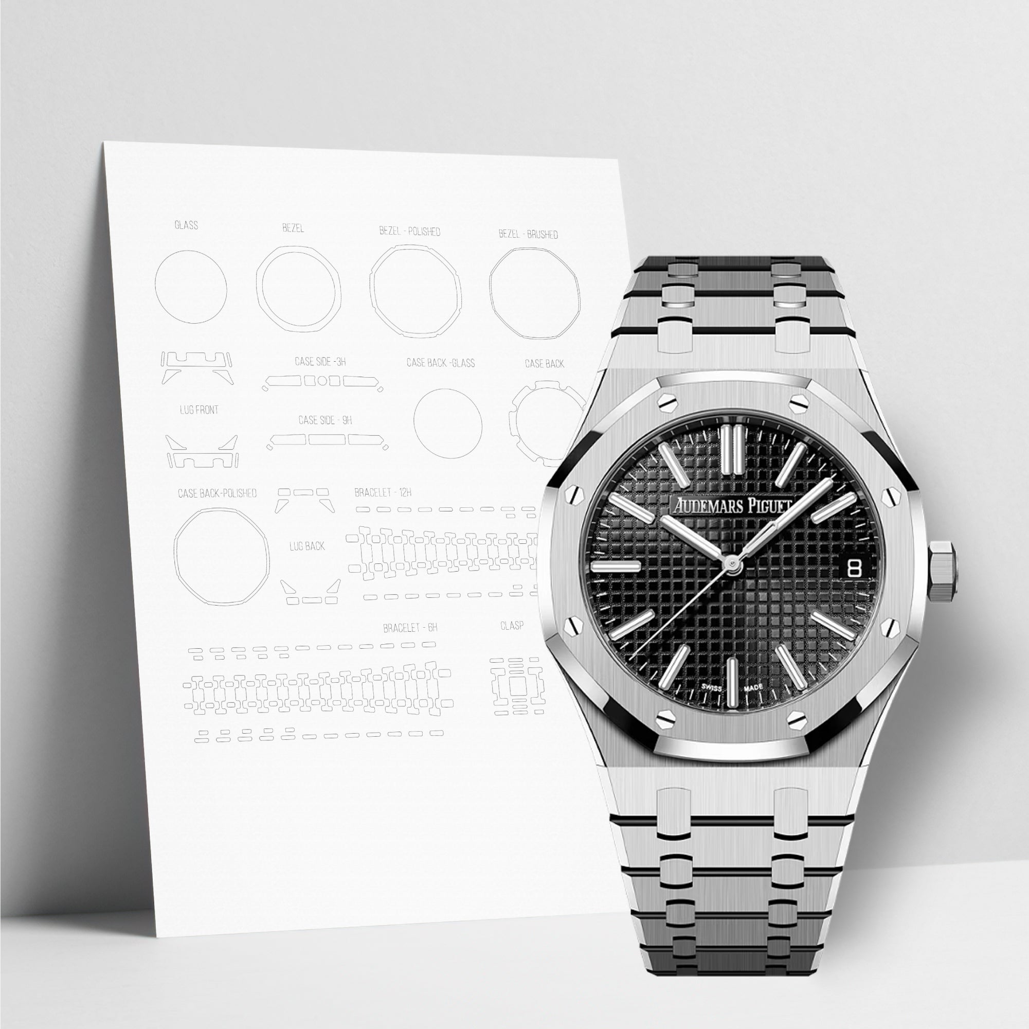 WATCHSHELL AUDEMARS PIGUET ROYAL OAK 15510ST.OO.1320ST.07 41MM PROTECTIVE FILM