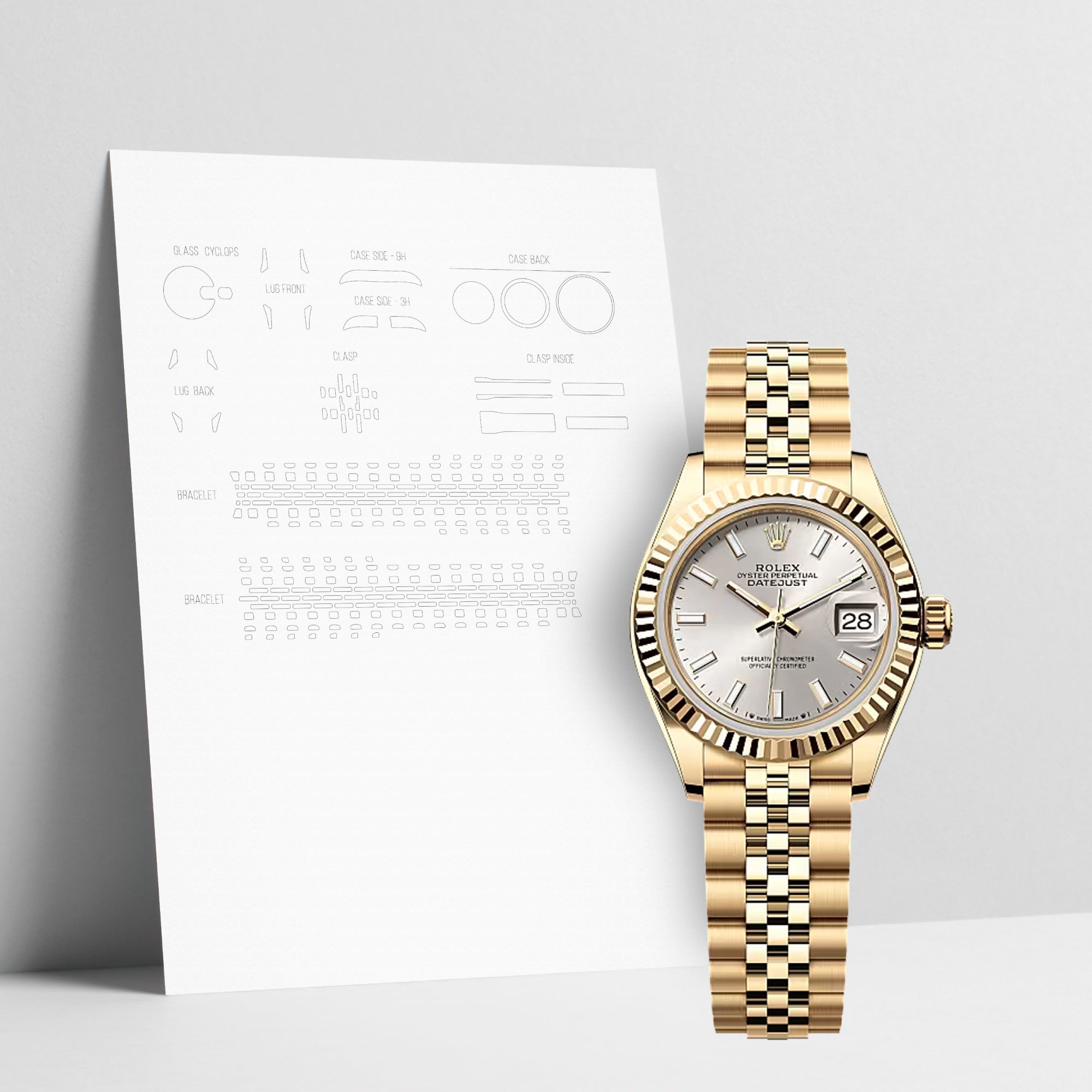 WATCHSHELL ROLEX DATEJUST 279138RBR 28MM JUBILEE PROTECTIVE FILM