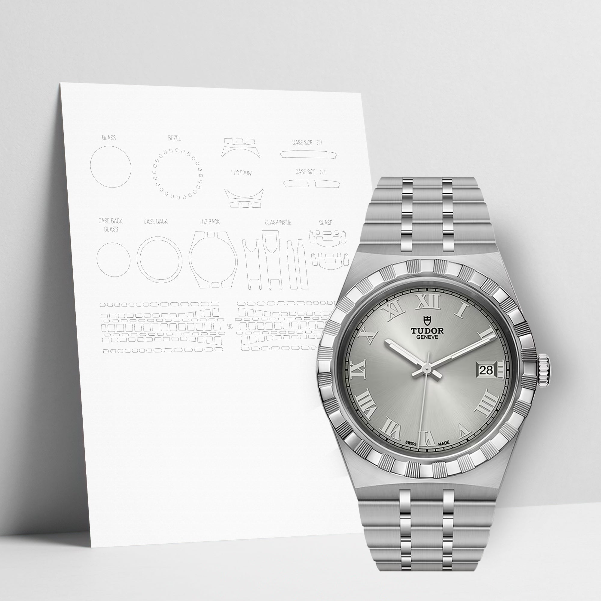 WATCHSHELL TUDOR ROYAL M28500 38MM PROTECTIVE FILM