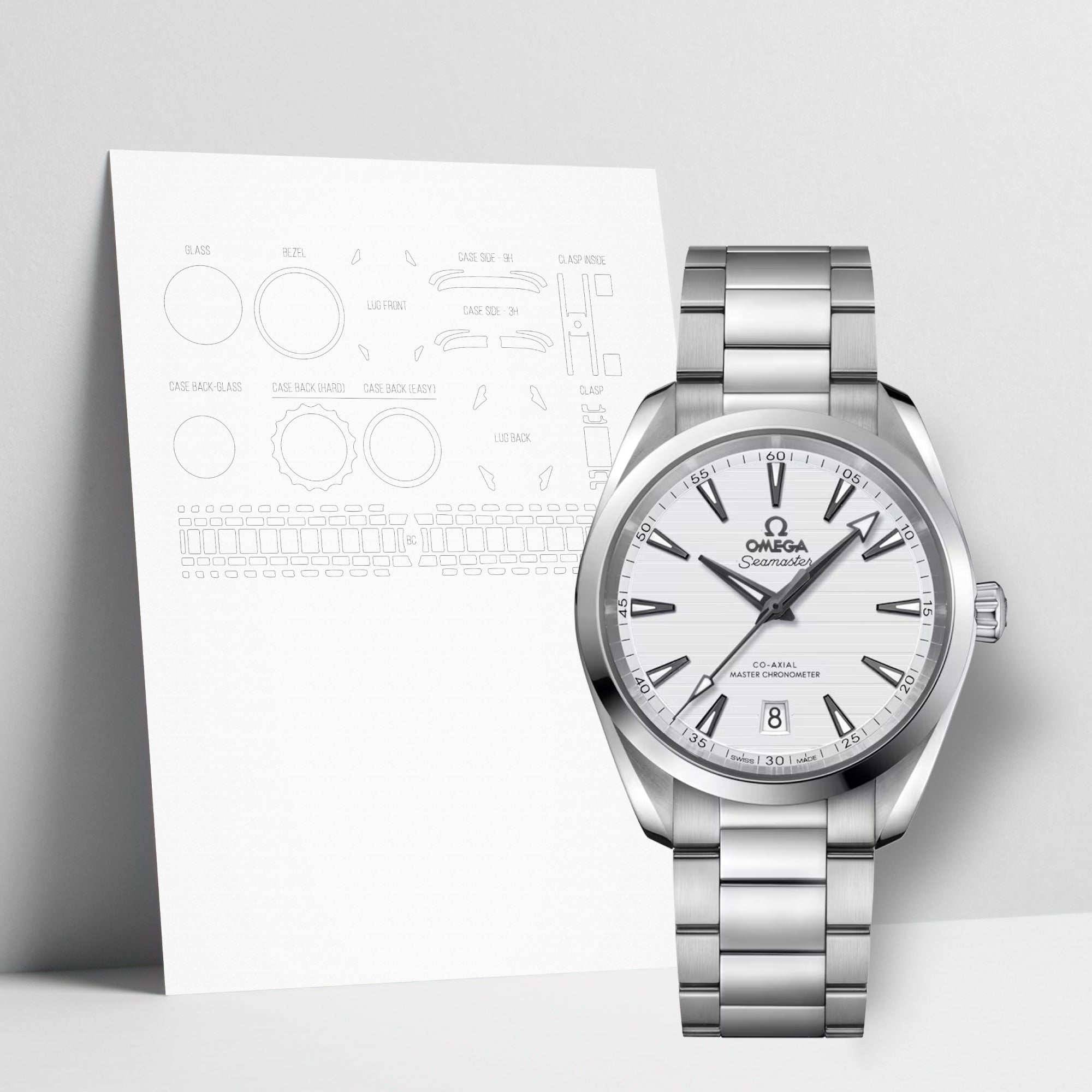 WATCHSHELL OMEGA AQUA TERRA 220.10.38.20.01.004 38MM PROTECTIVE FILM