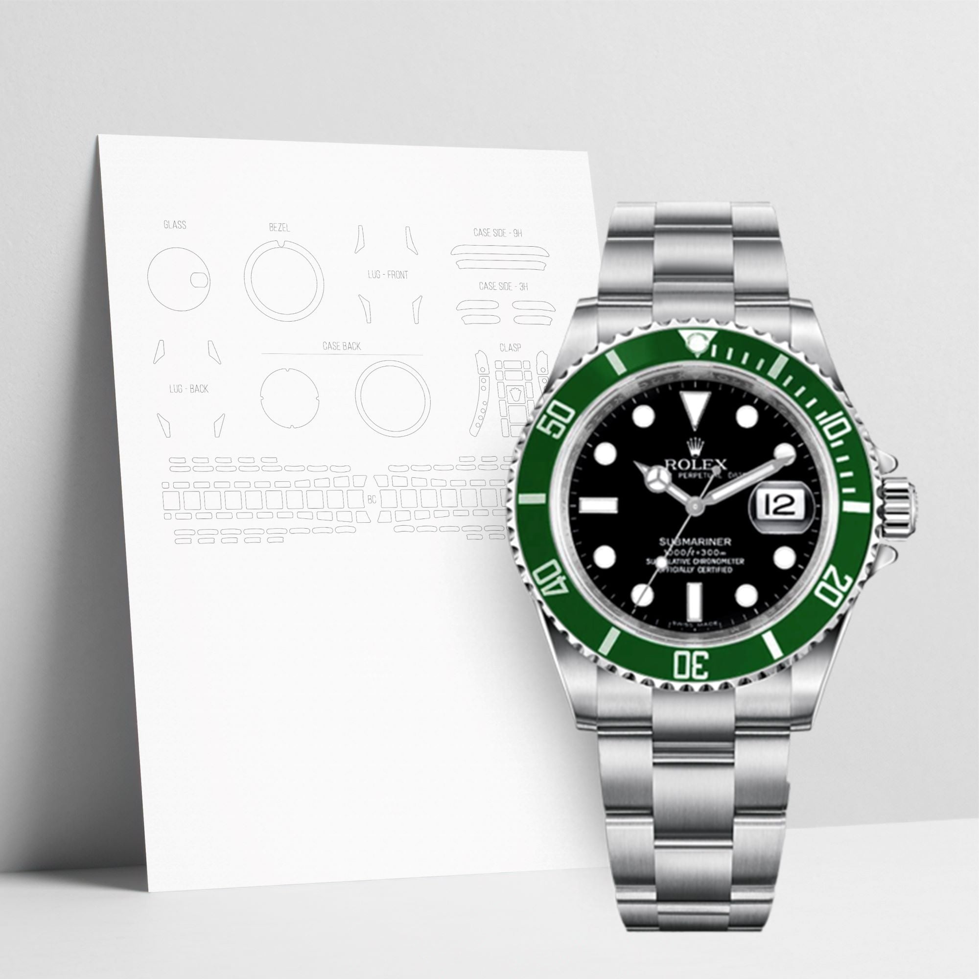 WATCHSHELL ROLEX SUBMARINER 16610LV 40MM OYSTER PROTECTIVE FILM