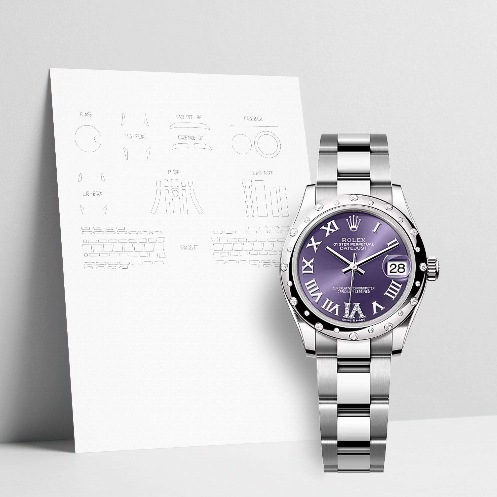 WATCHSHELL ROLEX DATEJUST 278344RBR 31MM OYSTER PROTECTIVE FILM