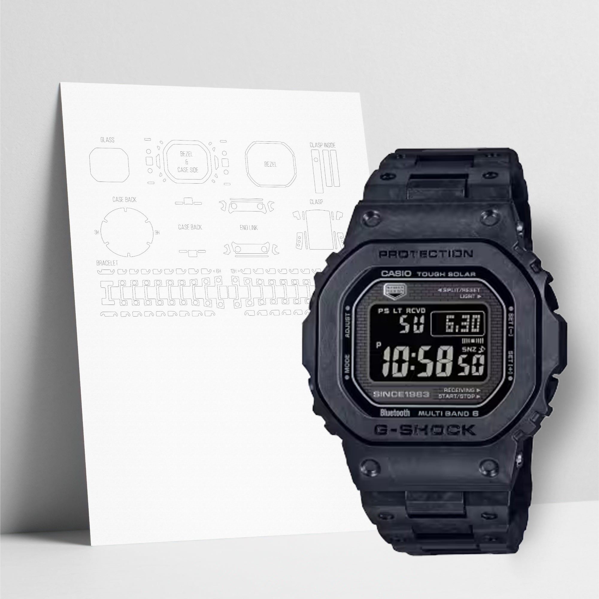 WATCHSHELL G-SHOCK GCW-B5000UN-1 PROTECTIVE FILM