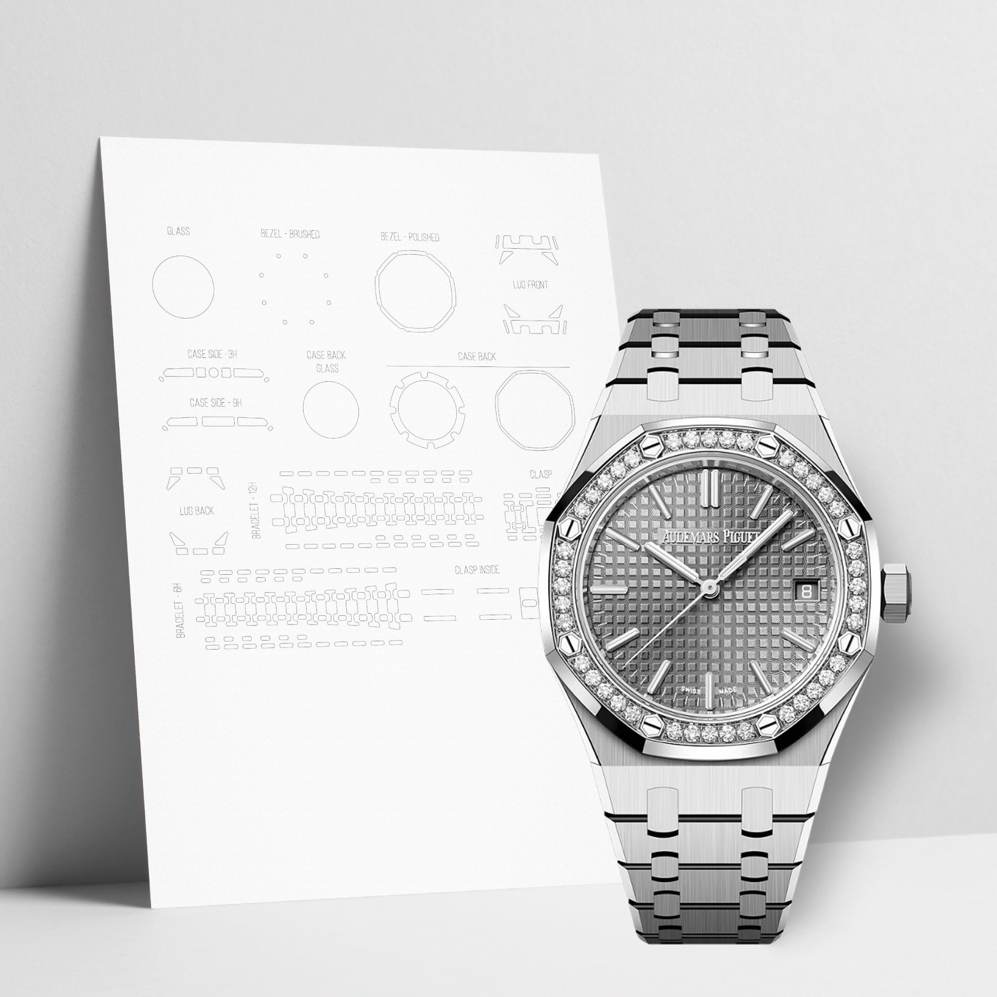 WATCHSHELL AUDEMARS PIGUET ROYAL OAK 15551ST.ZZ.1356ST.06 37MM PROTECTIVE FILM