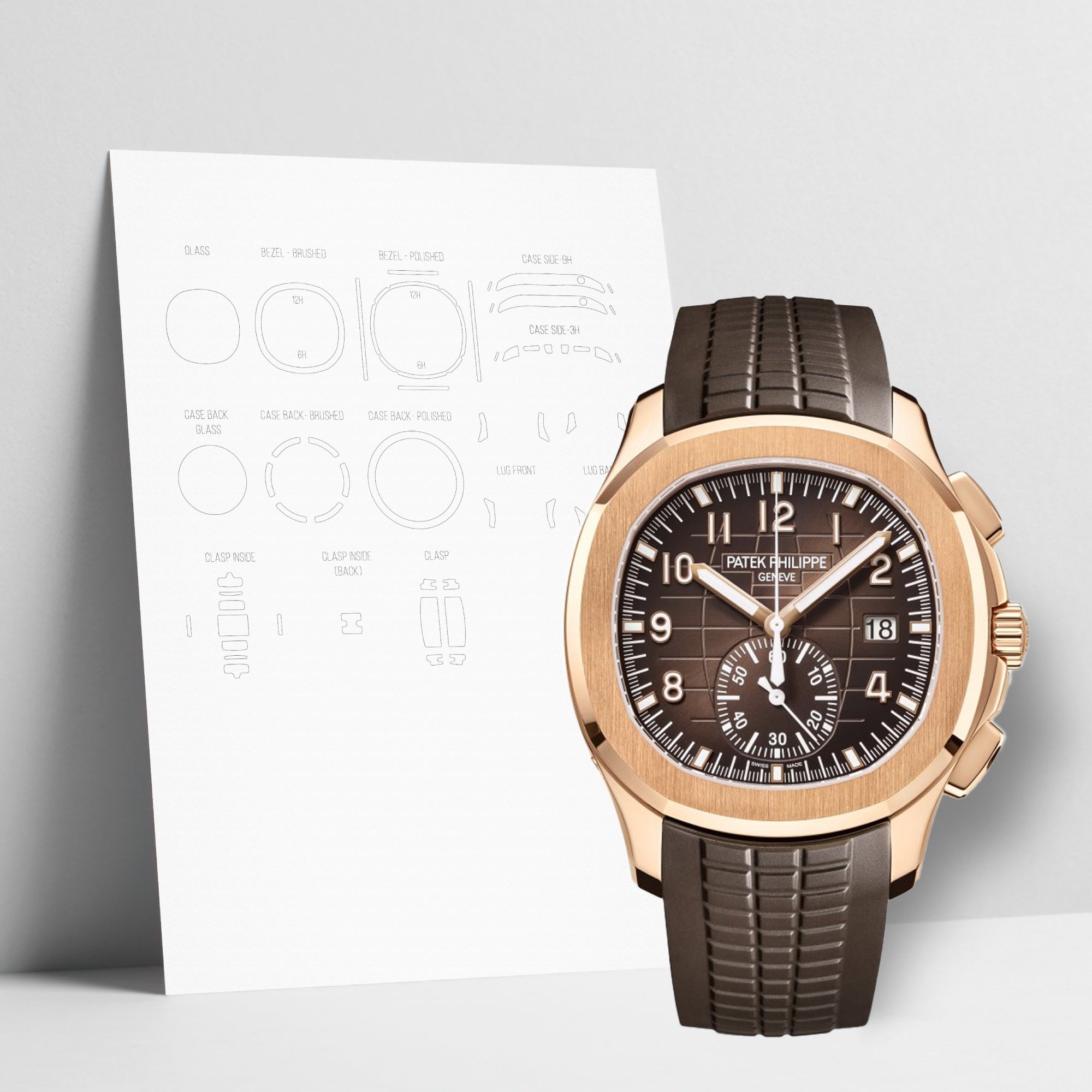 WATCHSHELL PATEK PHILIPPE AQUANAUT 5968R 42.2MM PROTECTIVE FILM