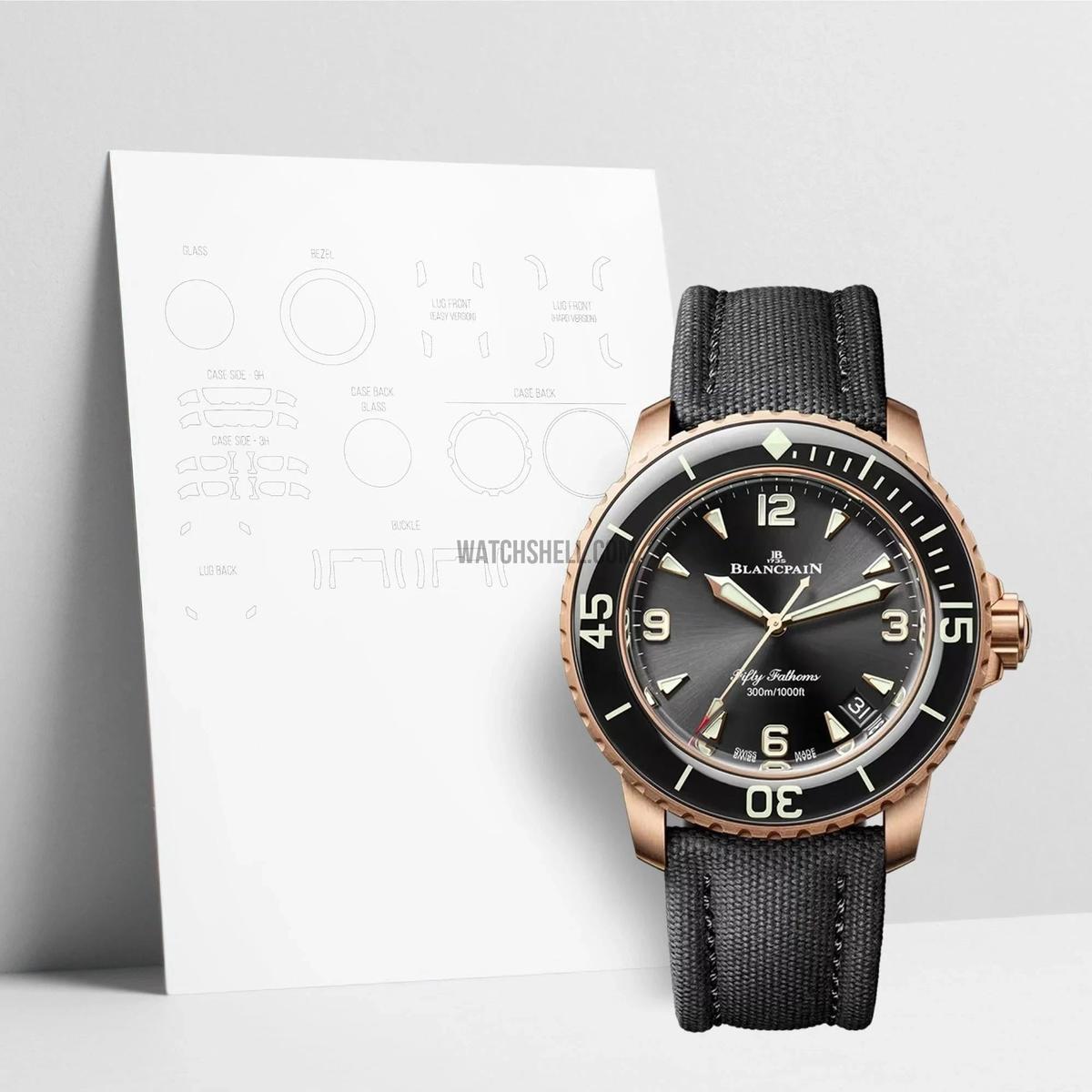WatchShell for Blancpain Fifty Fathoms 5010 36B30 B52A