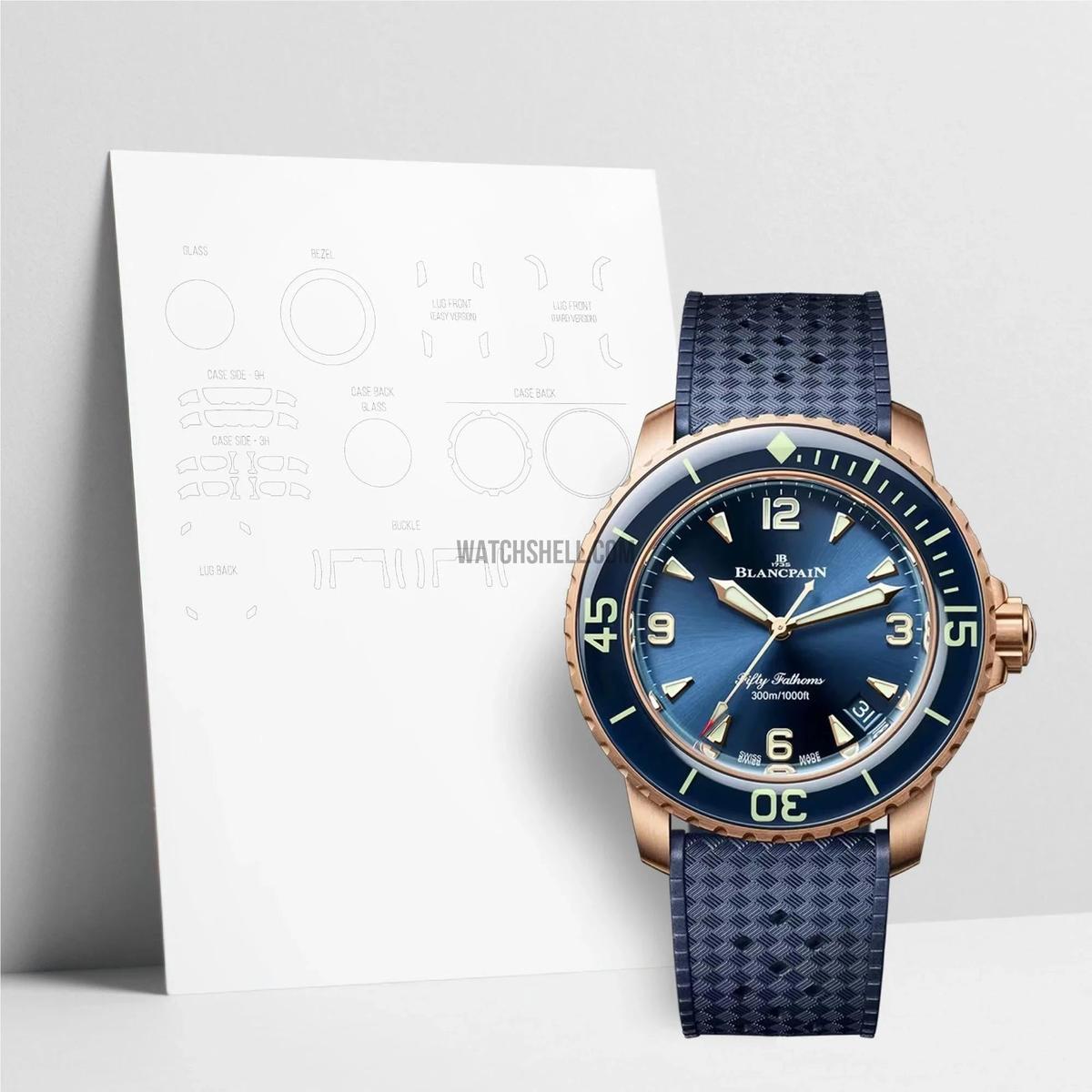 WatchShell for Blancpain Fifty Fathoms 5010 36B40 O64A