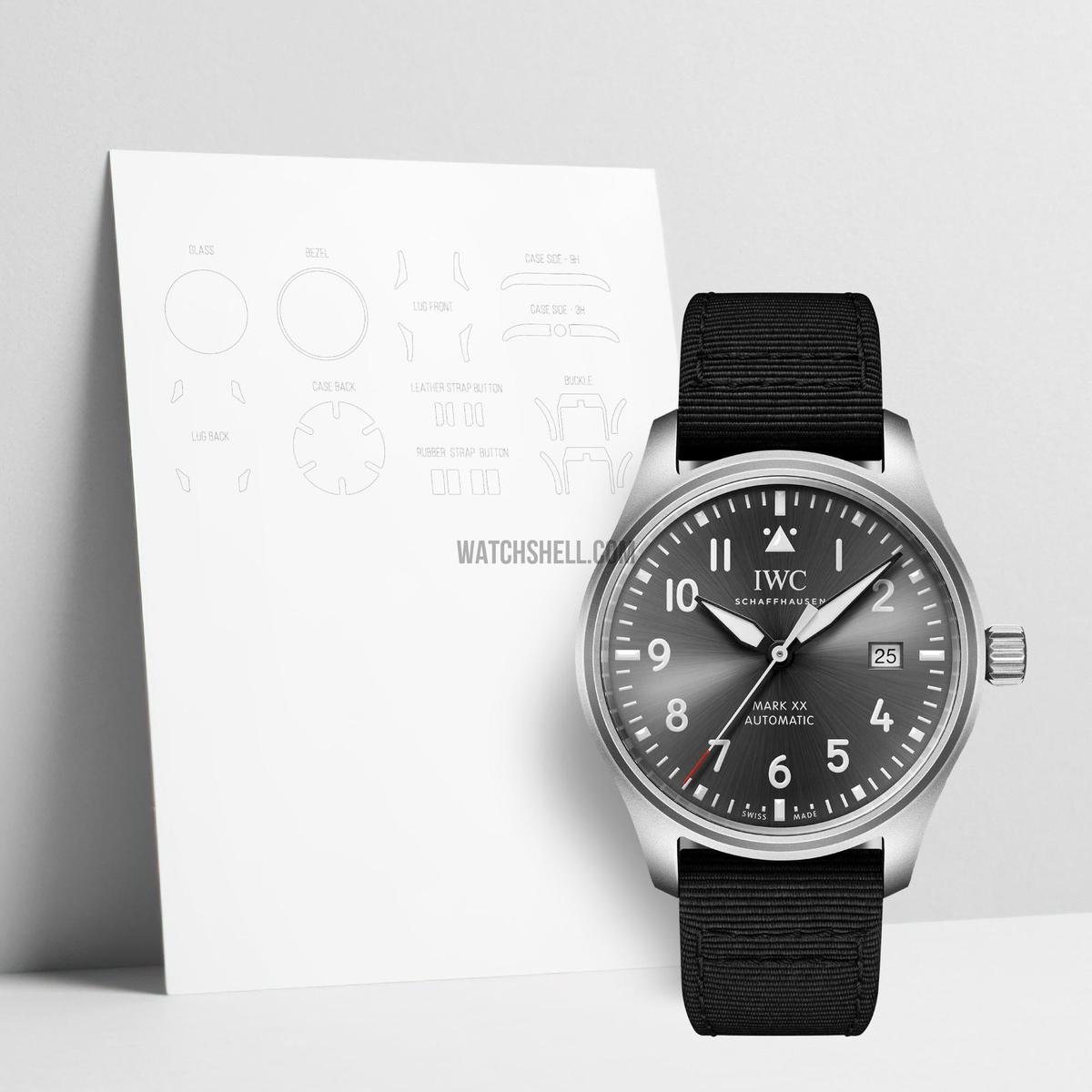 美品　IWC 純正ラバーベルト　MARK XX WatchShell for IWC Mark XX IW328209 Protectors